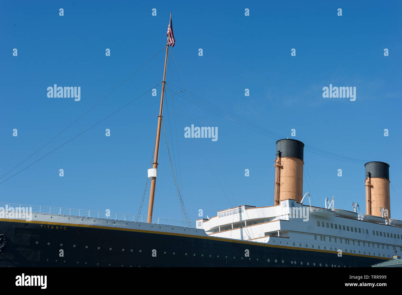 Pigeon Forge, Tennessee, Stati Uniti d'America - maggio 15,2019: una replica della nave del Titanic è un museo in Pigeon Forge, Tennessee. Foto Stock