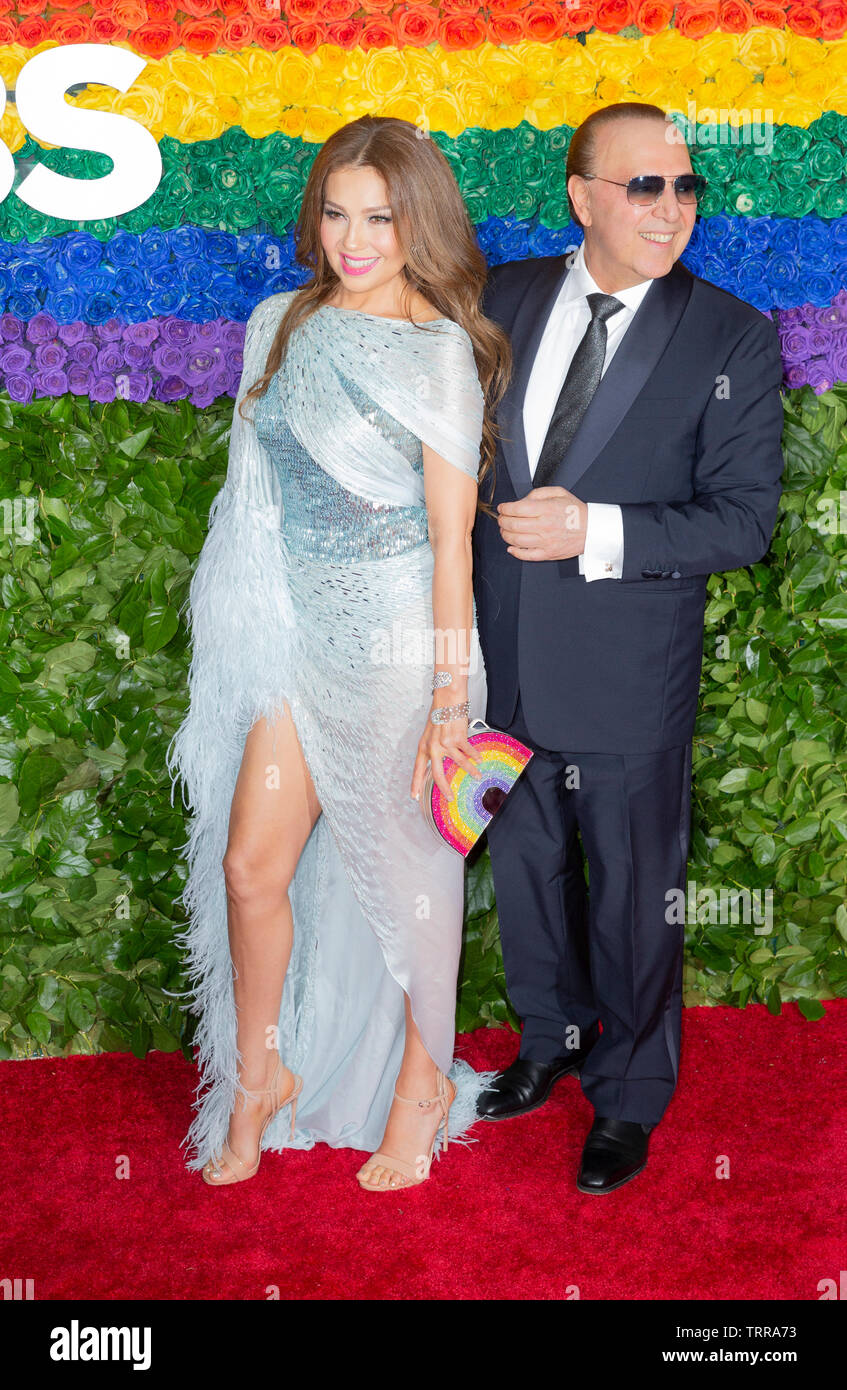 New York, NY - Giugno 9, 2019: Thalia e Tommy Mottola frequentare la 73rd annuale di Tony Awards al Radio City Music Hall Foto Stock