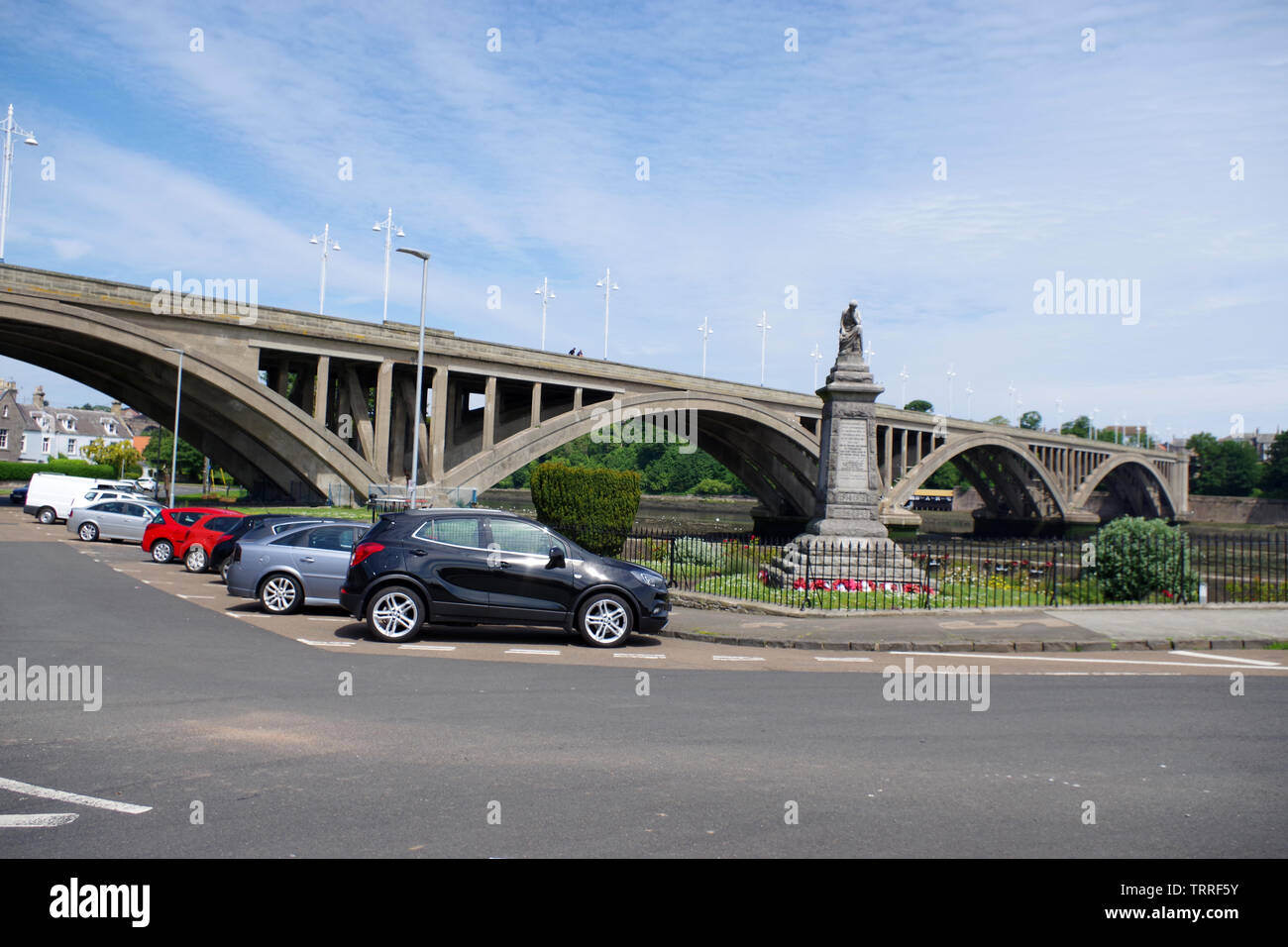 Calcestruzzo Royal Tweed Bridge a Berwick-upon-Tweed costruito negli anni Venti del Novecento Foto Stock