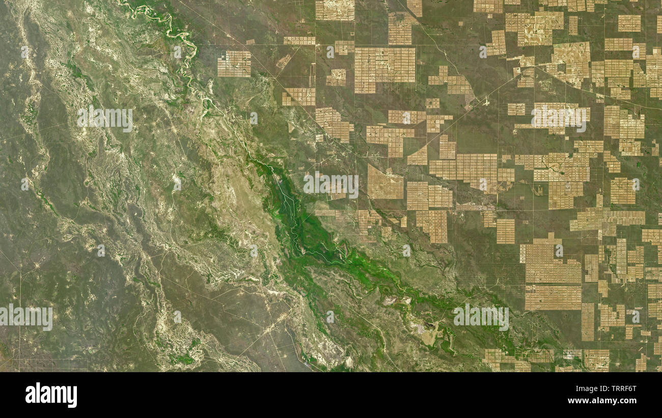 La deforestazione nel Gran Chaco pianura, Boquerón, Sud America Foto Stock