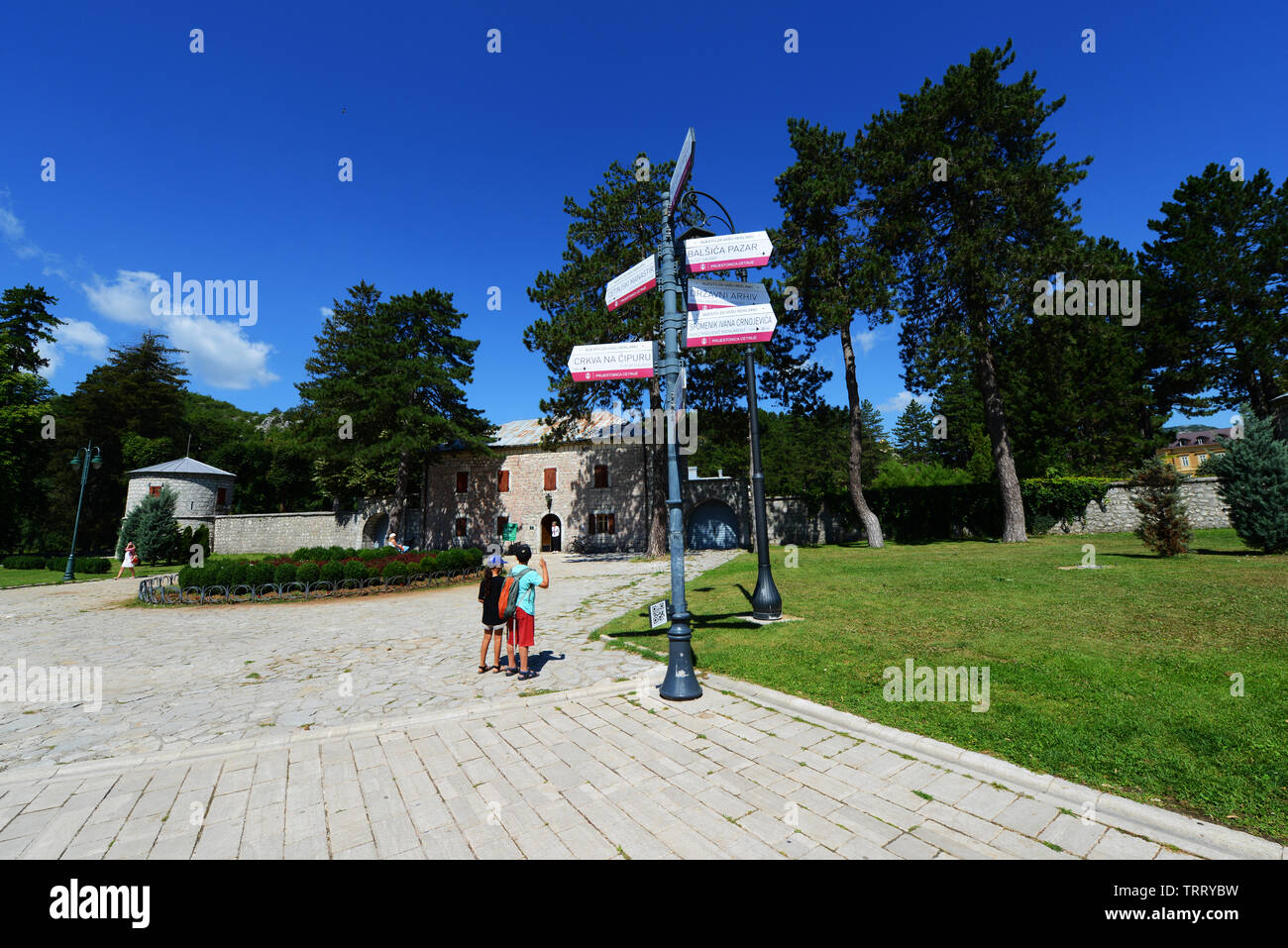 Il Biljarda è l'ex residenza reale a Cetinje - la capitale storica del Montenegro. Foto Stock