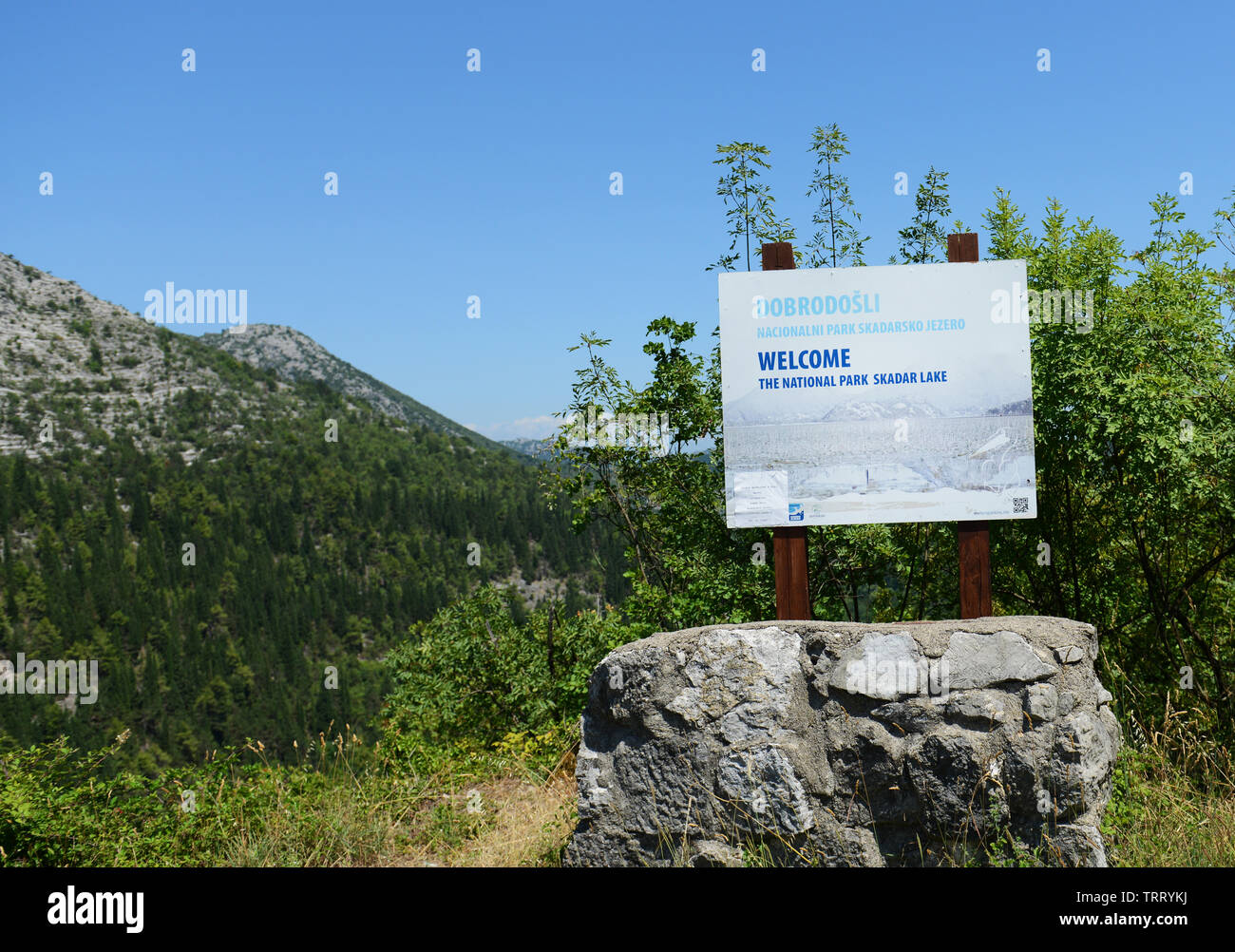 Entrata al lago di Skadar parco nazionale in Montenegro. Foto Stock