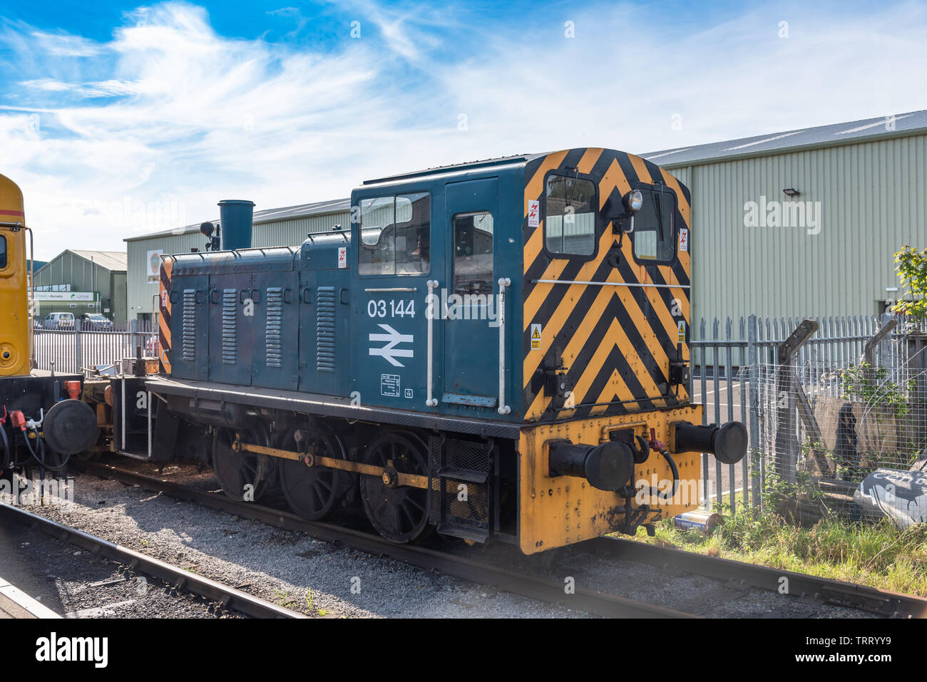I treni at Leeming Bar Stazione sul Wensleydale Railway Foto Stock