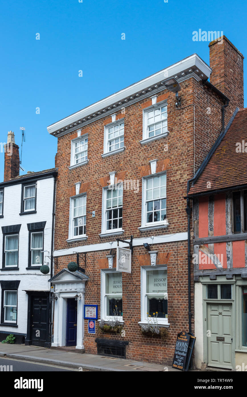 La Jessop Townhouse hotel bed and breakfast in Church Street, Tewkesbury, Gloucestershire, Regno Unito Foto Stock