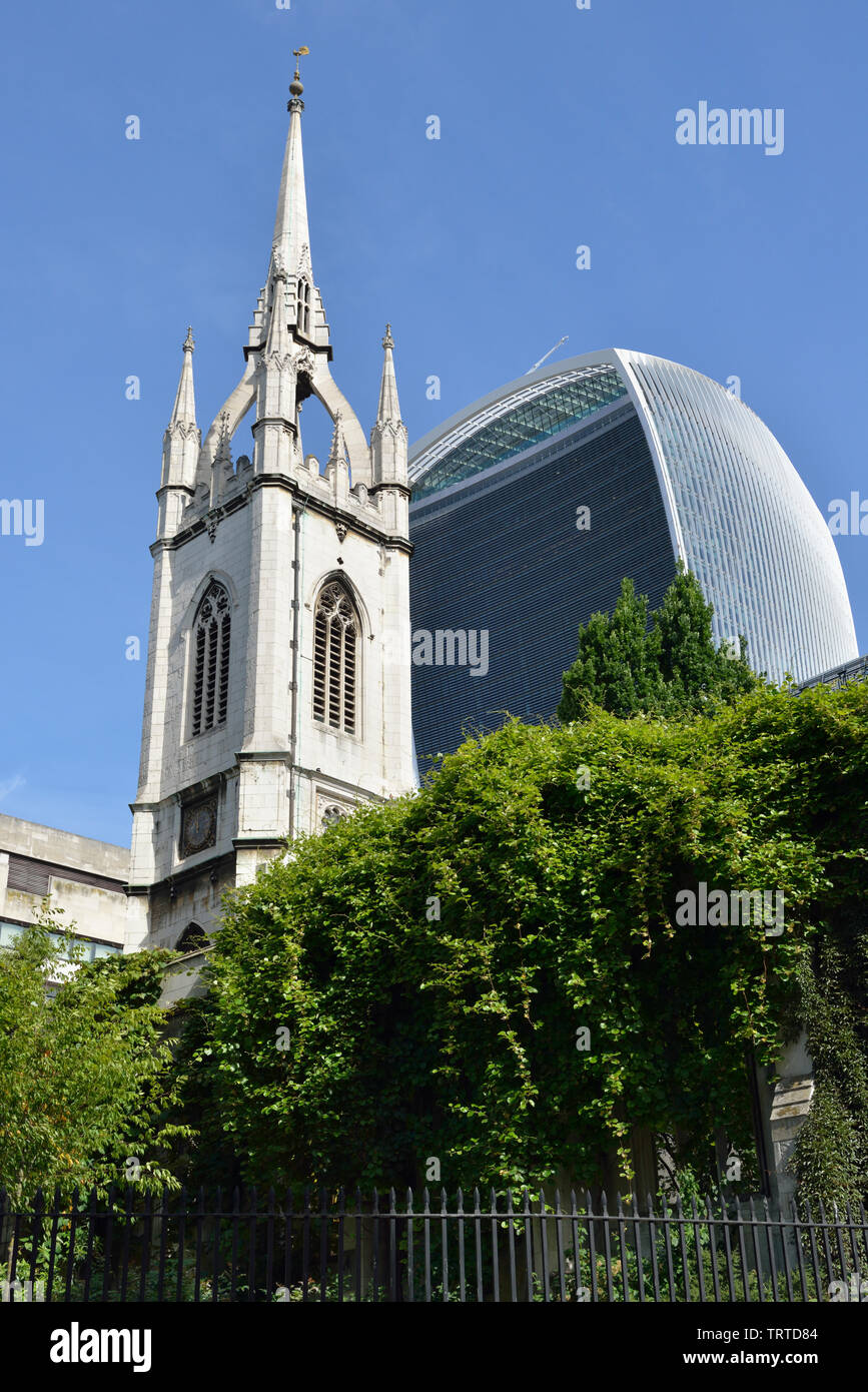 St Dunstans in Oriente giardini, St Dunstans Hill, City of London, Regno Unito Foto Stock