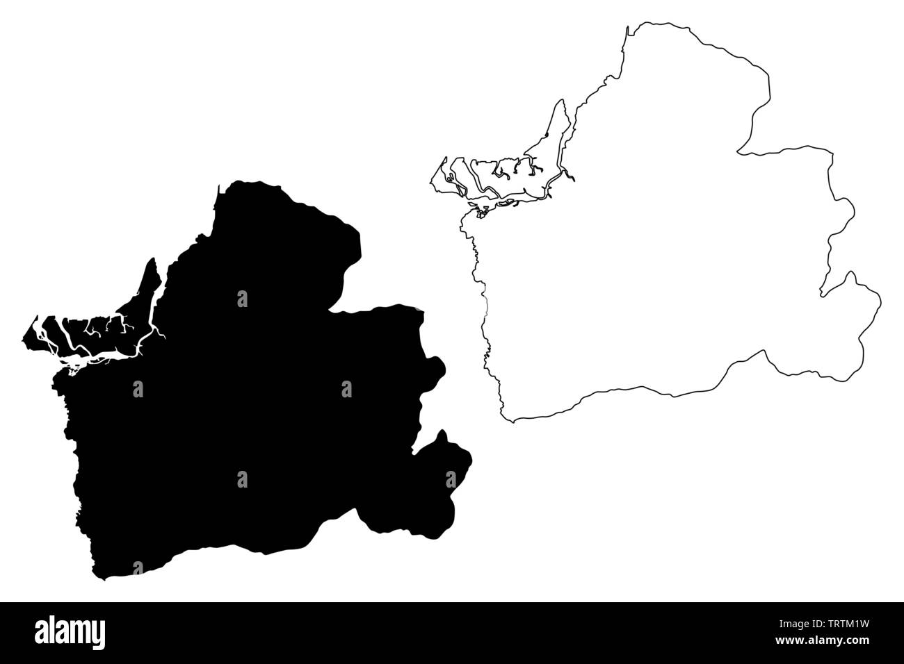 Provincia di El Oro (Repubblica dell'Ecuador, Province dell'Ecuador) mappa illustrazione vettoriale, scribble schizzo El Oro Mappa Illustrazione Vettoriale