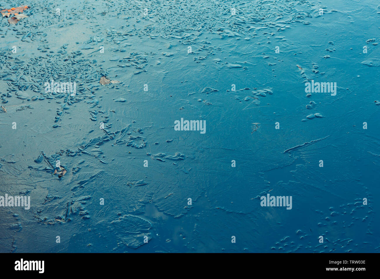 Vista superiore della superficie di ghiaccio con forme astratte Foto Stock