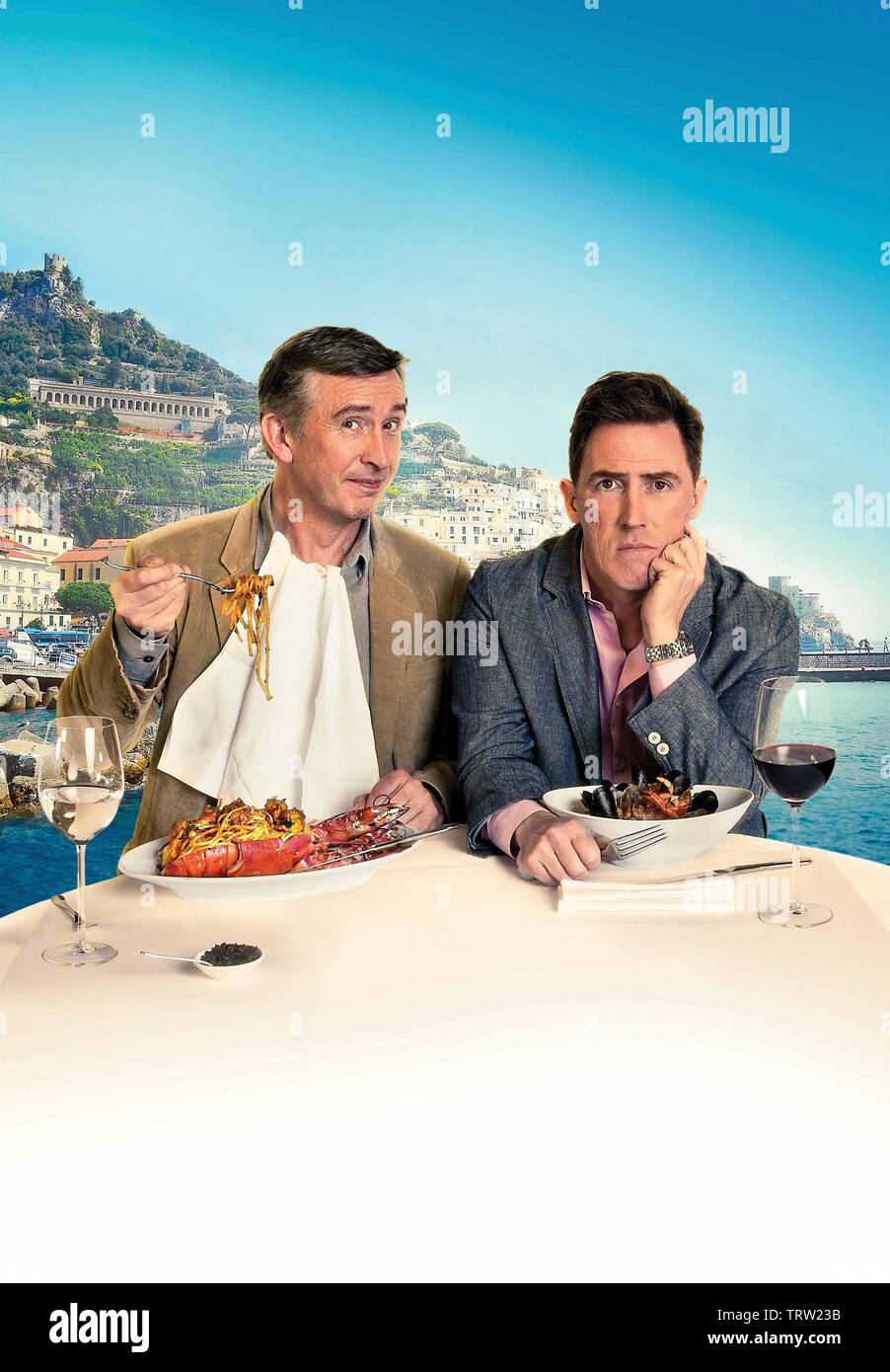 STEVE COOGAN e ROB BRYDON nel viaggio in Italia (2014). Copyright: solo uso editoriale. No merchandising o copertine di libri. Questa è una distribuita pubblicamente handout. I diritti di accesso soltanto, senza licenza di copyright fornite. Solo per essere riprodotto in concomitanza con la promozione di questo film. Credito: BBC / Album Foto Stock