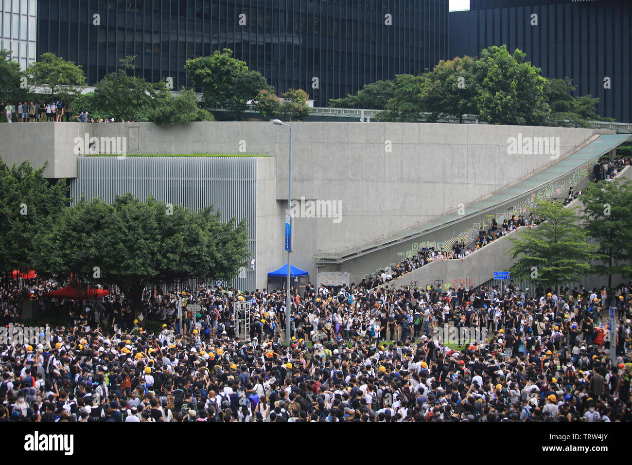 12 giugno protesta a hong kong contro la legge in materia di estradizione Foto Stock