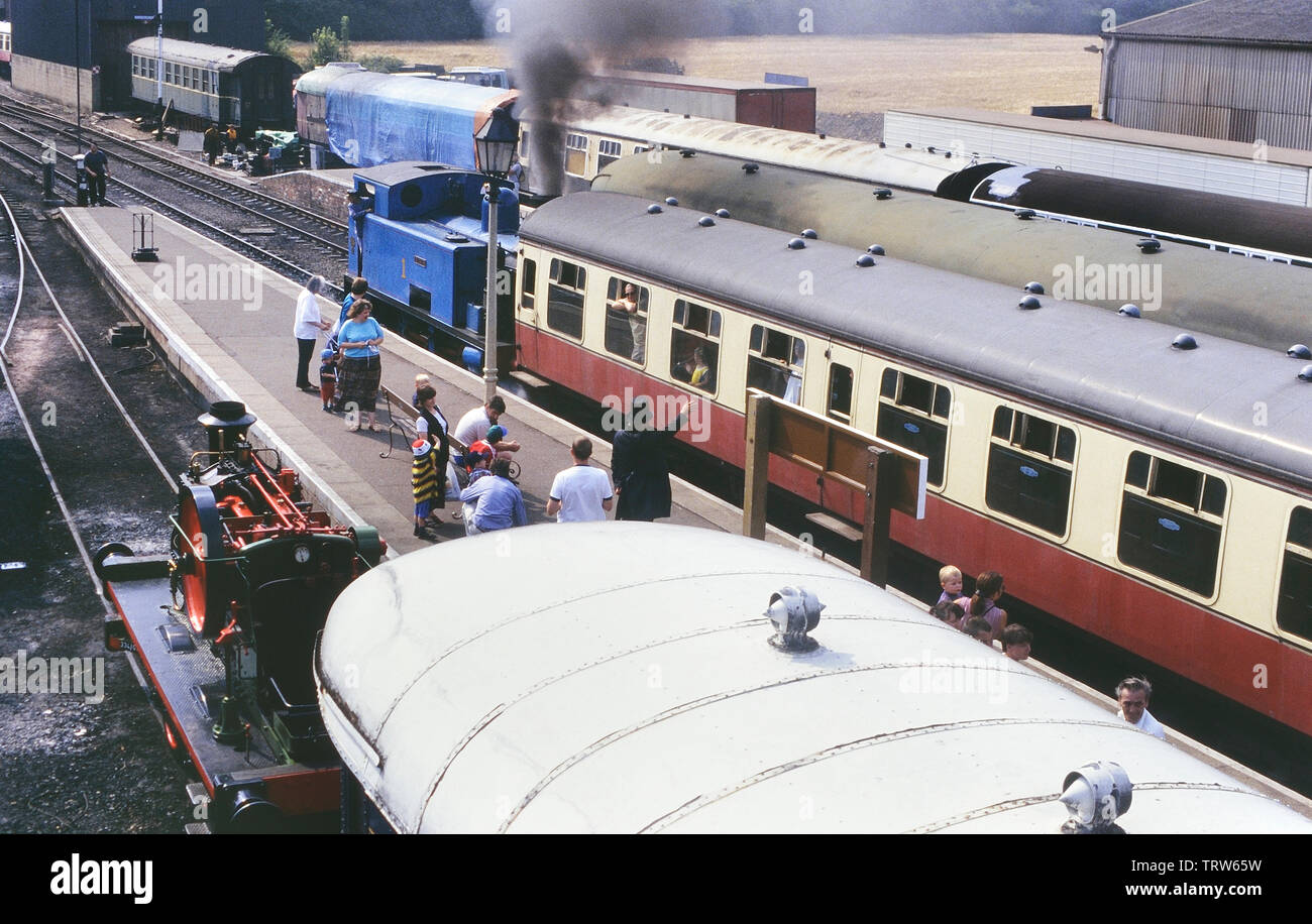 La 0-6-0T n. motore 1800 meglio noto come 'Thomas' dal Rev. W. Awdry autore del famoso libri su Thomas e amici. Nene Valley Railway, Wansford, Cambridgeshire, England, Regno Unito Foto Stock