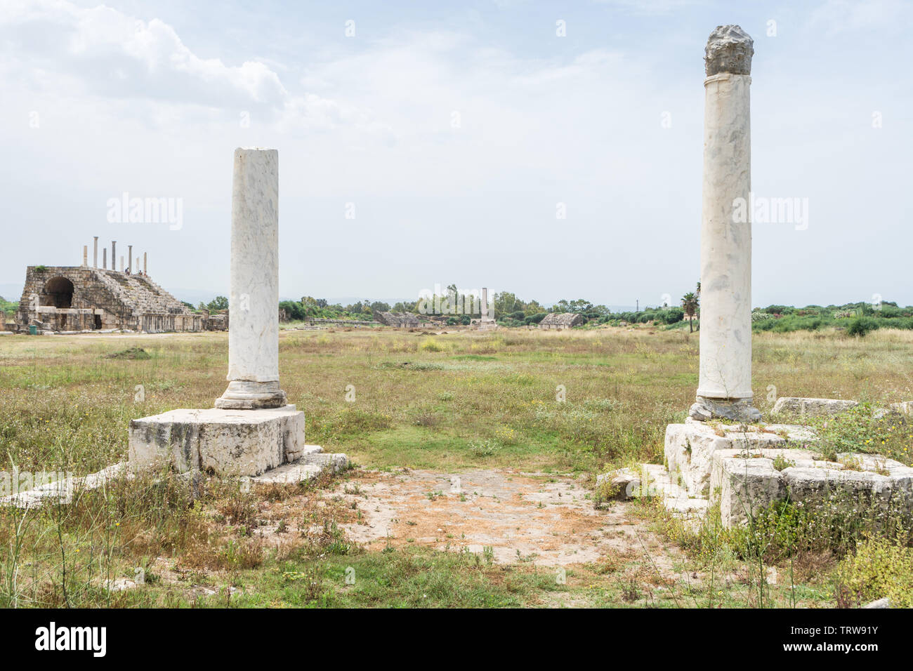L'Hippodrome, Al Bass sito archeologico, pneumatico, Libano Foto Stock