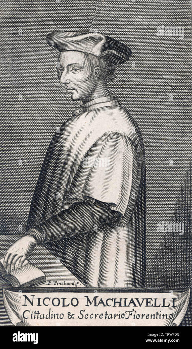 NICCOLÒ MACHIAVELLI (1469-1527) diplomatico italiano, poeta e filosofo Foto Stock