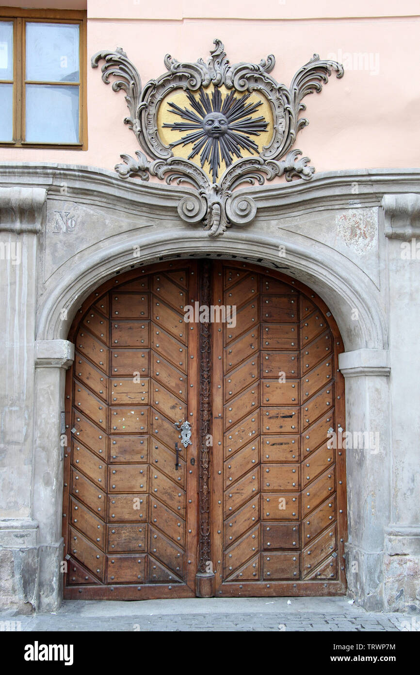 Casa simbolico del Sole Nero a Praga Foto Stock