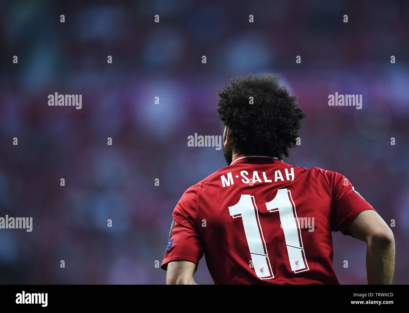 MADRID, Spagna - 1 giugno 2019: Mohamed Salah di Liverpool nella foto durante il 2018/19 finale di UEFA Champions League tra Tottenham Hotspur (Inghilterra) e Liverpool FC (Inghilterra) a Wanda Metropolitano. Foto Stock