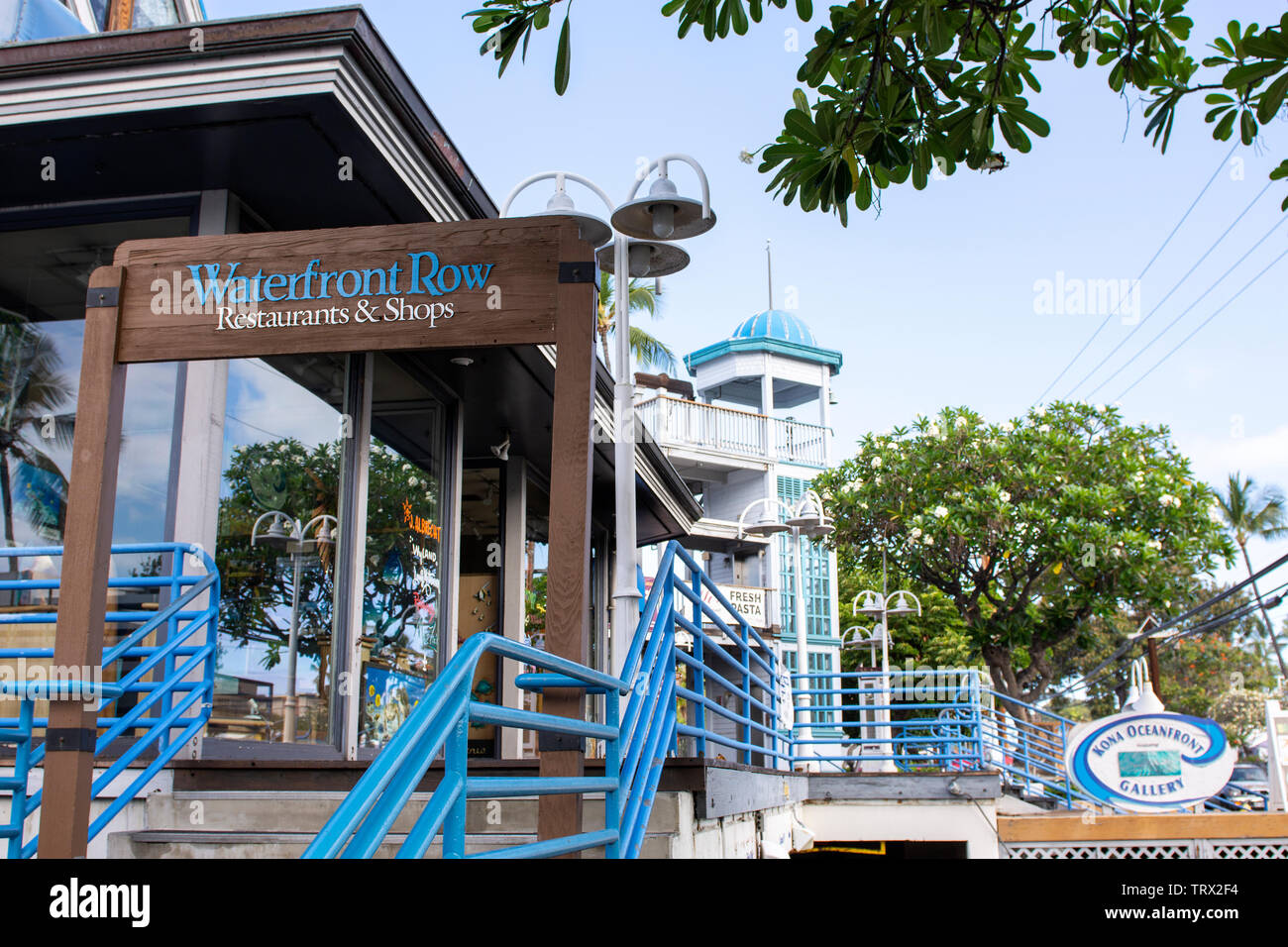 Il Waterfront centro commerciale all'aperto, Kona, Hawaii. Foto Stock