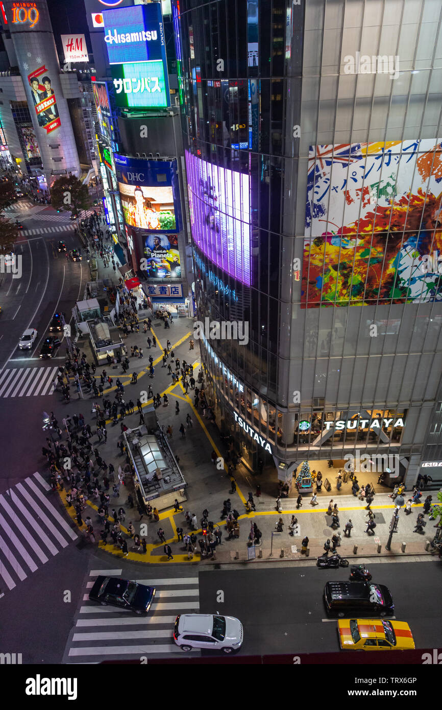 Incrocio di Shibuya, Tokyo, Giappone Foto Stock