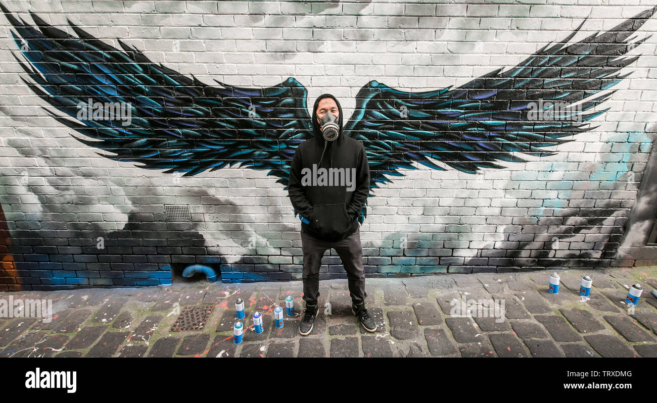 Melbourne street artisti Heesco Foto Stock