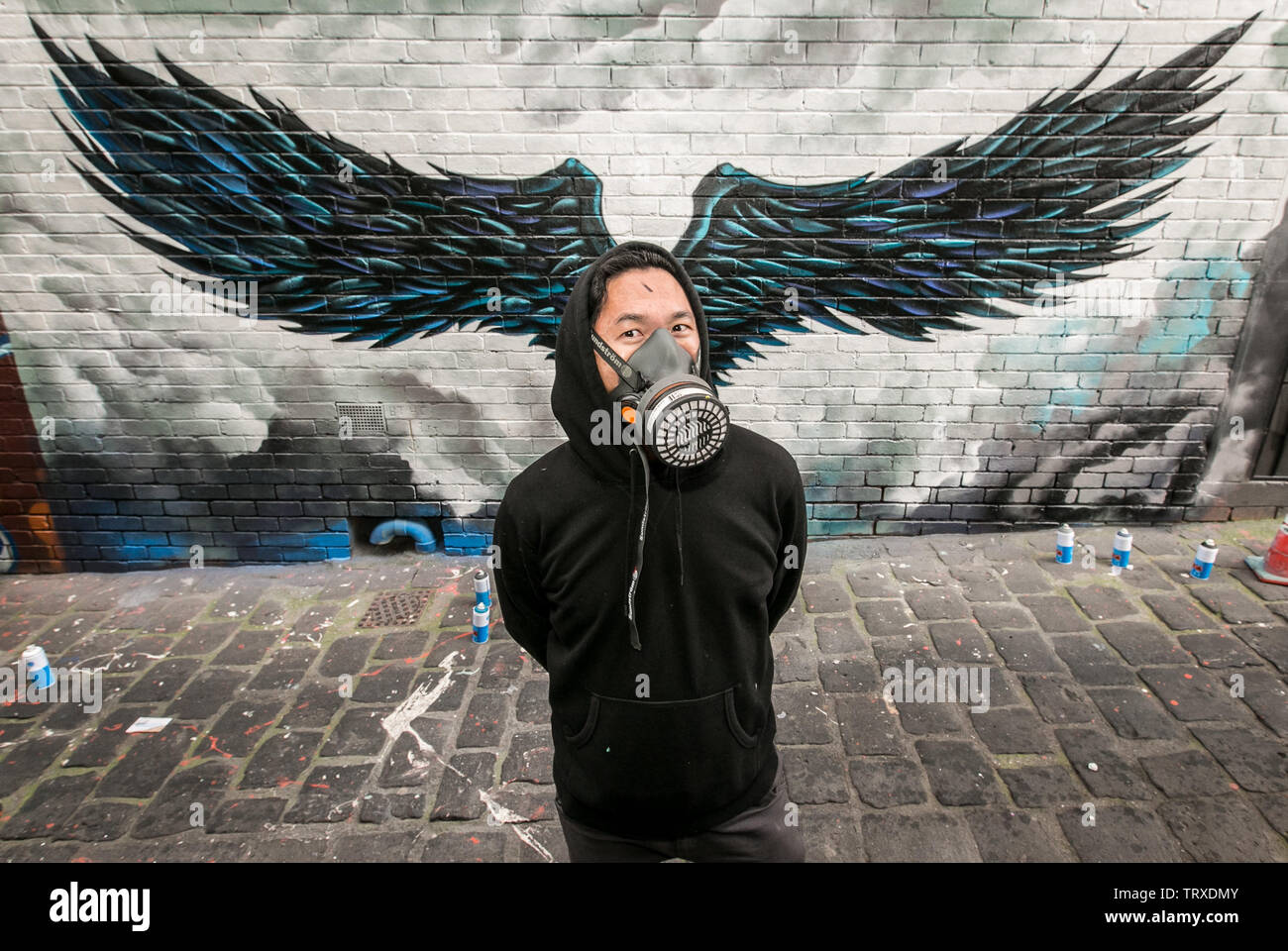 Melbourne street artisti Heesco Foto Stock