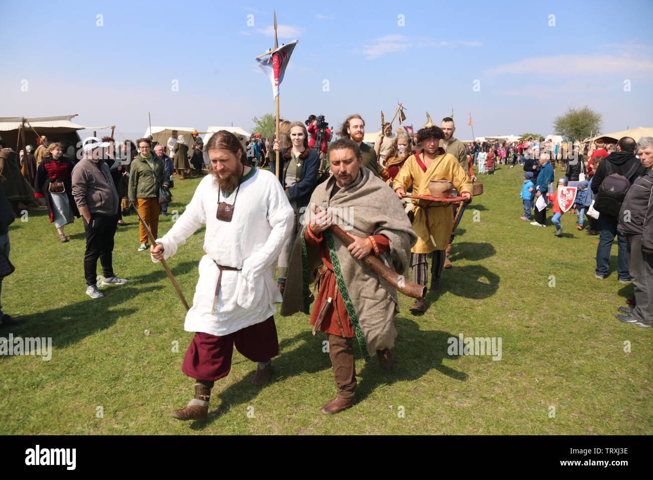 Cracovia. Cracovia. Malopolska (Piccola Polonia) Regione. Rekawka - un festival di musica popolare ha celebrato il primo martedì dopo Pasqua , il Tumulo di Cracovia. Foto Stock