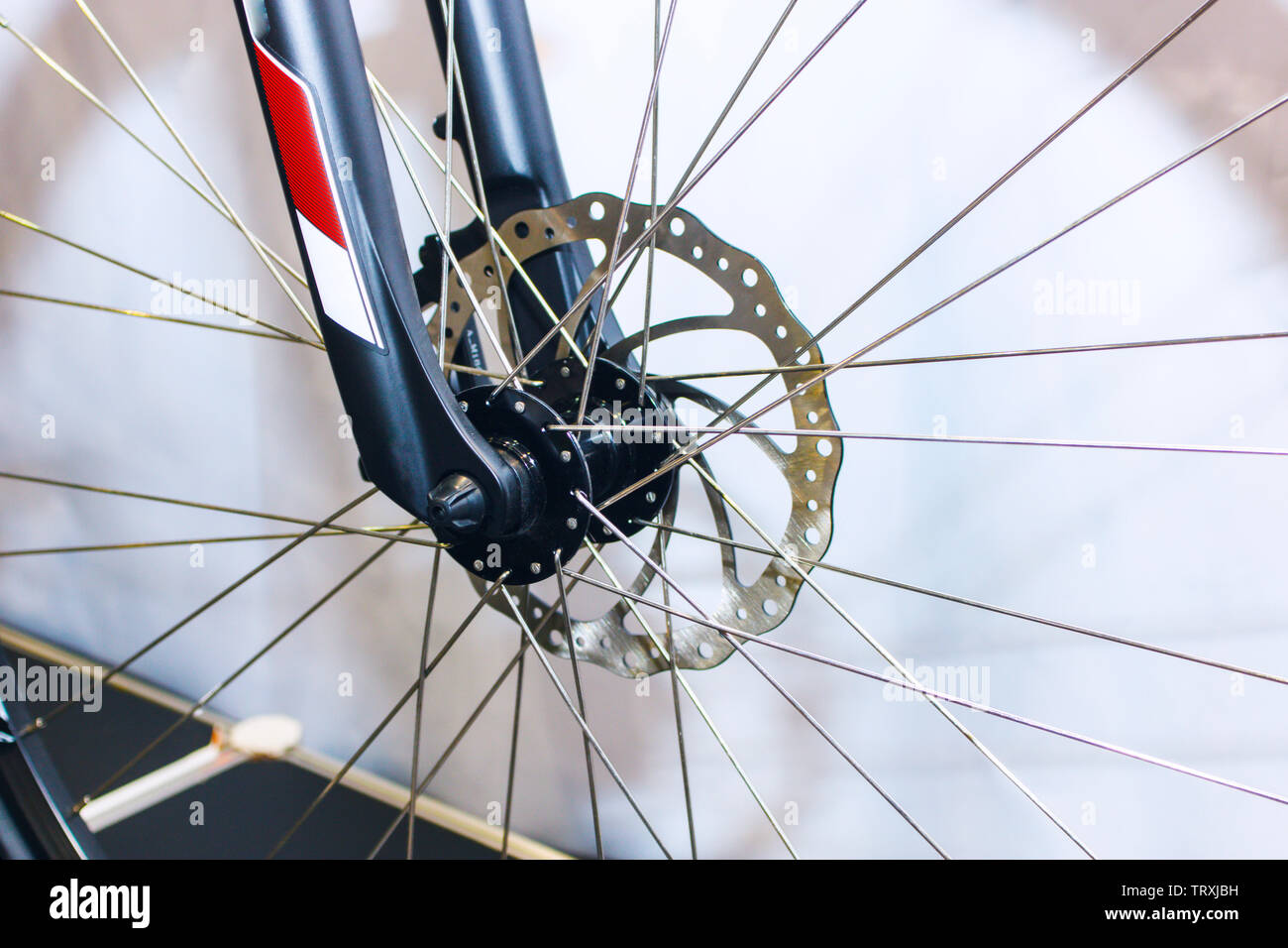 Close up bike ingranaggi e pignoni posteriori sagome Foto Stock