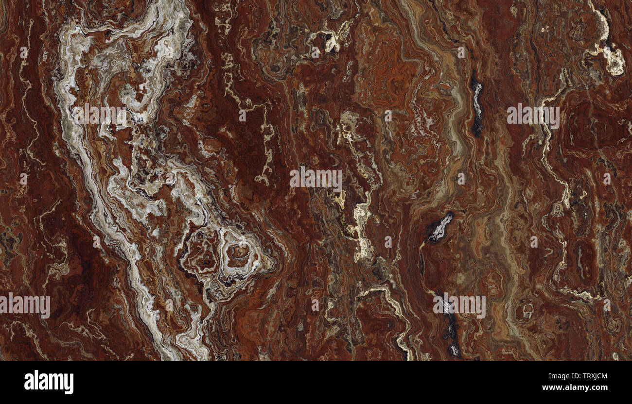 Red Onyx-astratta di travertino delle bellissime piastrelle. Texture per design. 2D'illustrazione. Bellezze naturali Foto Stock