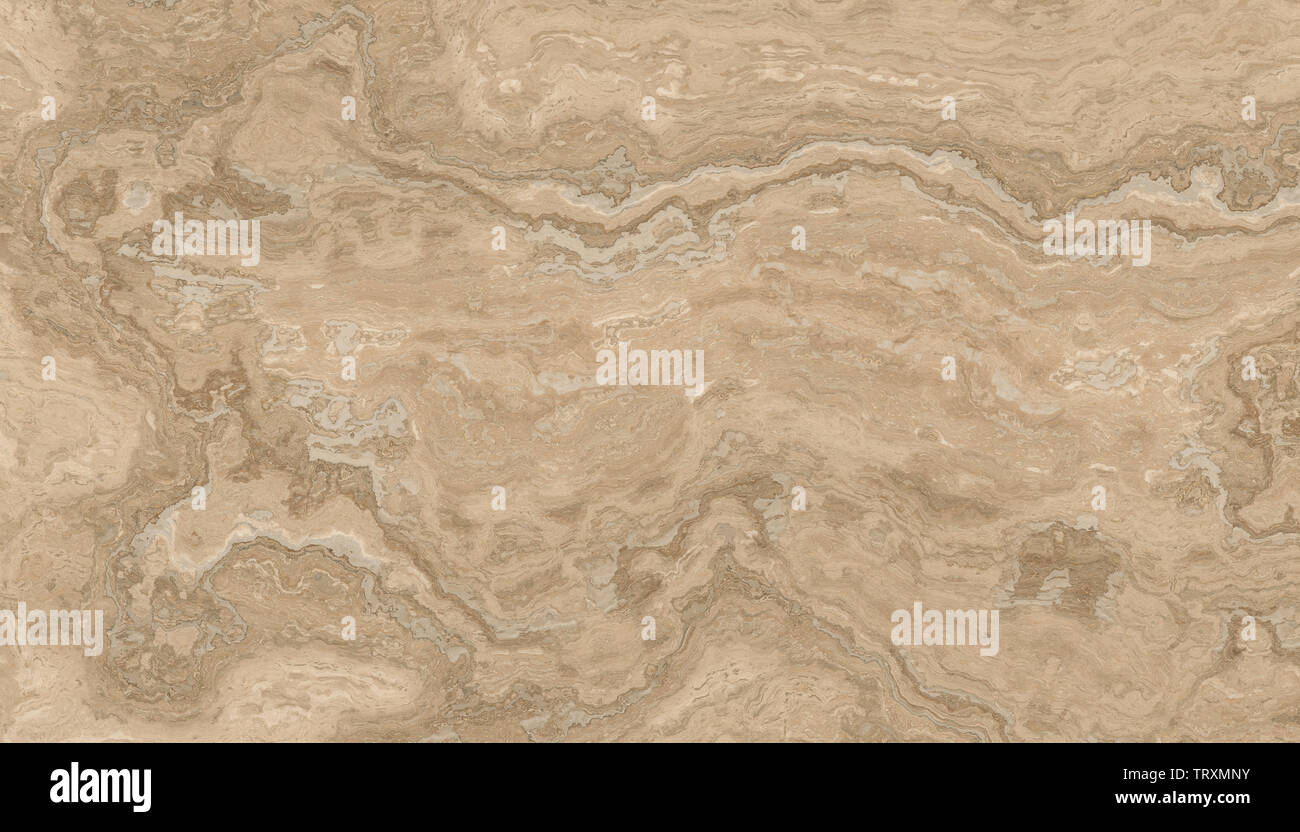 Colore beige-travertino piastrella astratta. Texture per design. 2D'illustrazione. Bellezze naturali Foto Stock
