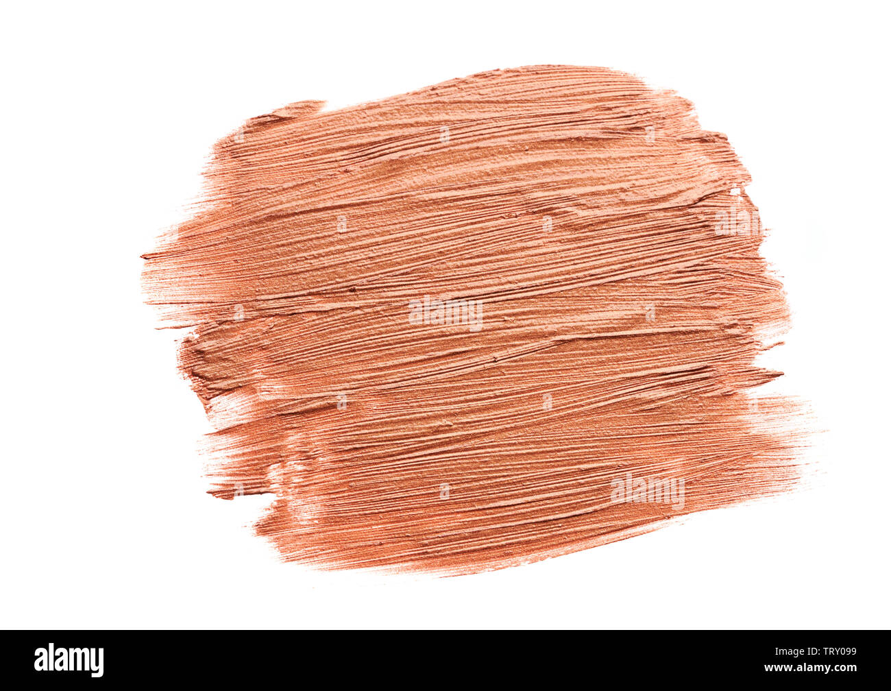 Bronzo o Oro texture di lip gloss o cremoso eye shadow isolati su sfondo bianco Foto Stock