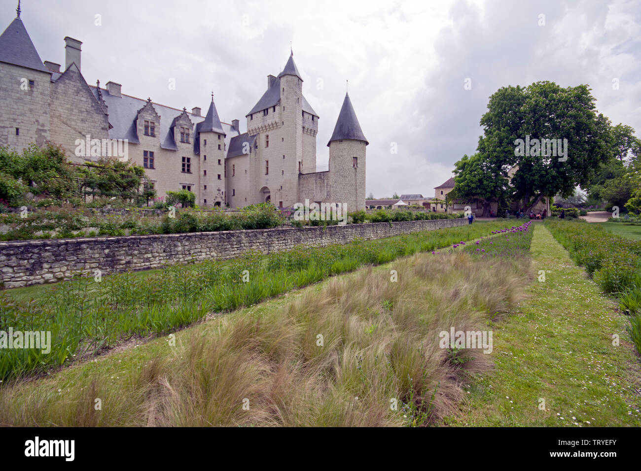 Chateau de Riveau garden Foto Stock