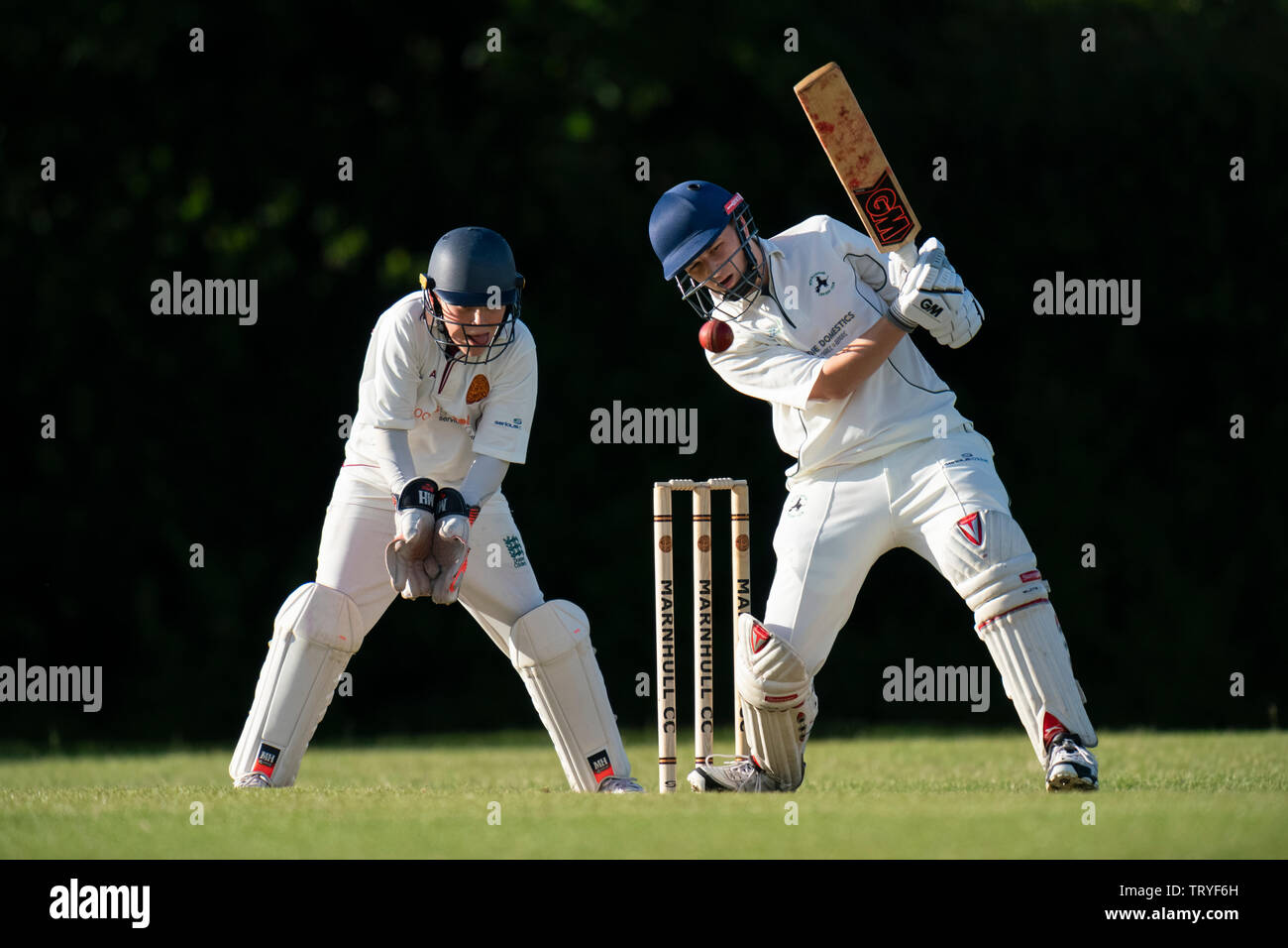 Battitore in azione. Foto Stock