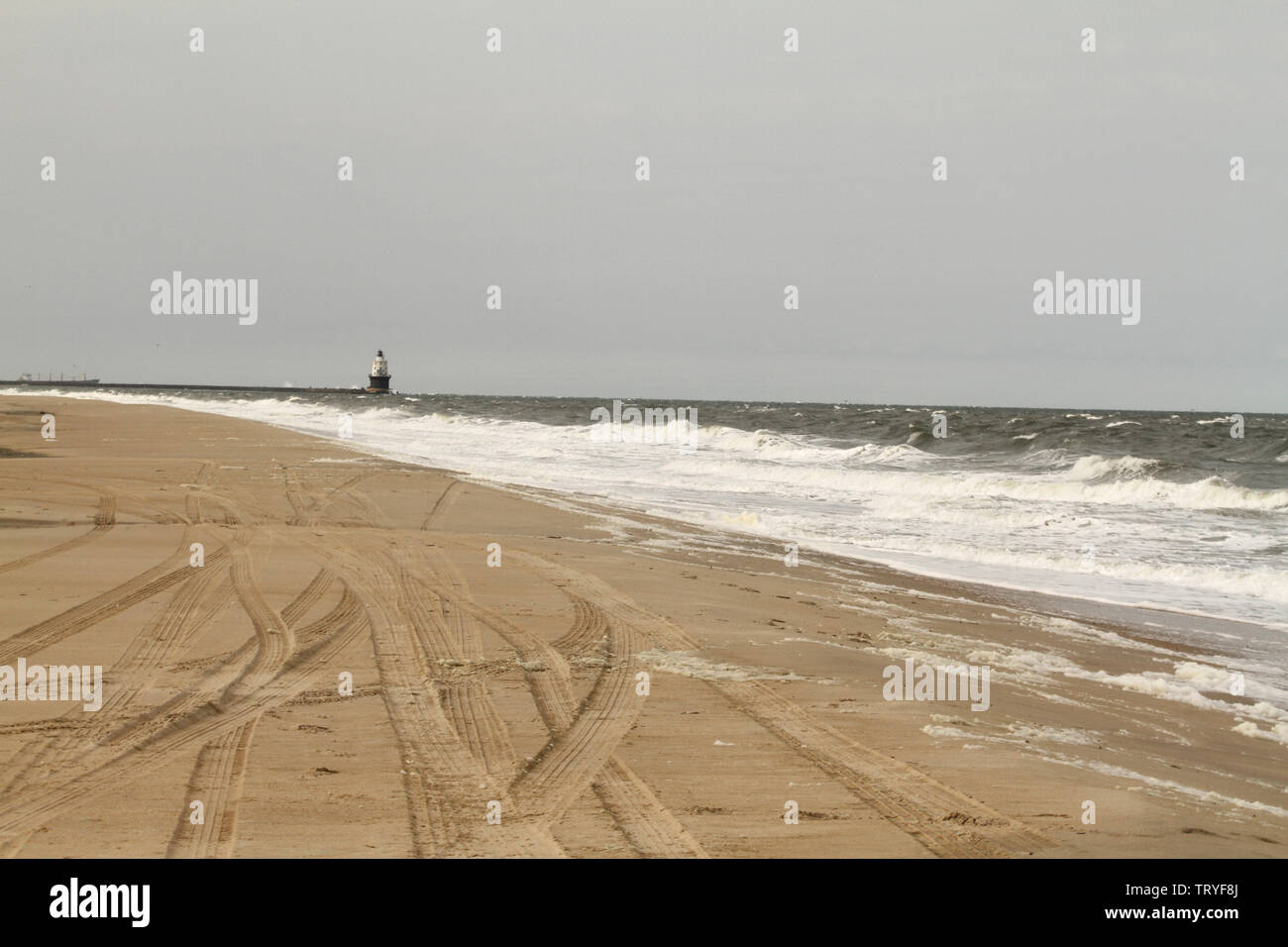 Spiaggia deserta di Cape Henlopen State Park, DE, STATI UNITI D'AMERICA Foto Stock