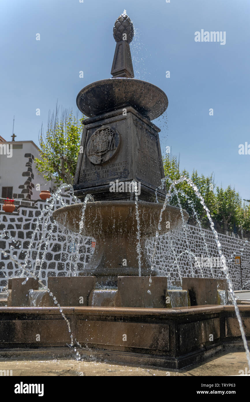 Der Springbrunnen in Firgas auf Gran Canaria Foto Stock