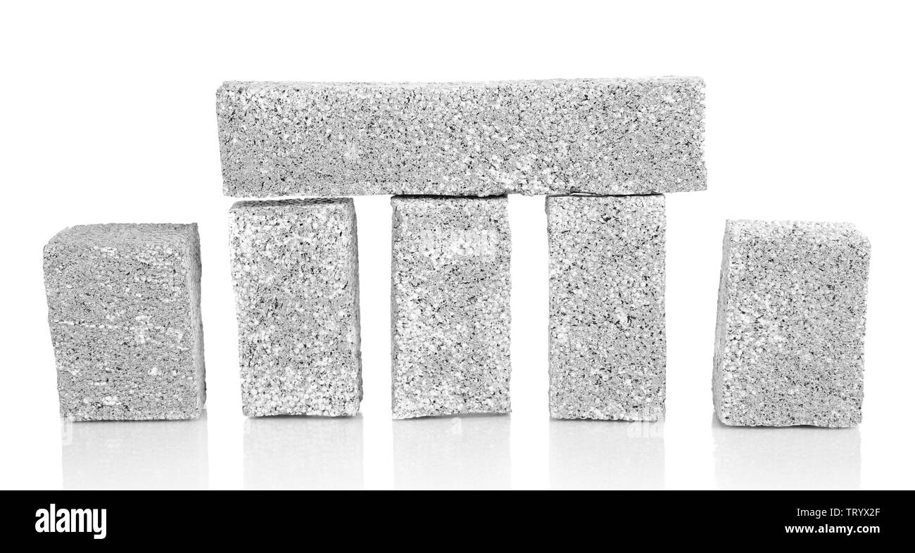 Costruzione di blocchi isolati su bianco Foto Stock