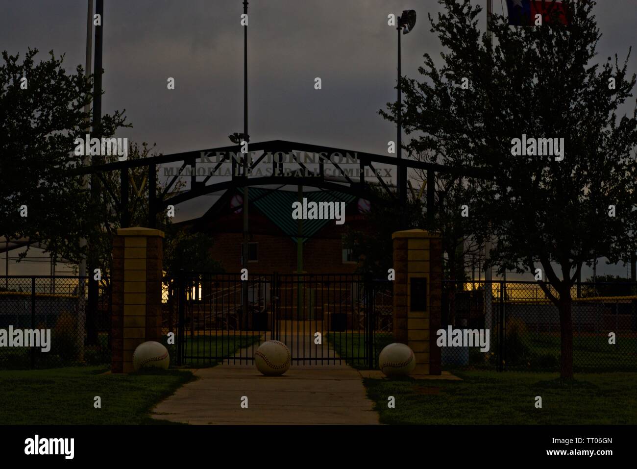 Campo da Baseball, città di Canyon, Lindsey City Park, Canyon, Texas. Foto Stock