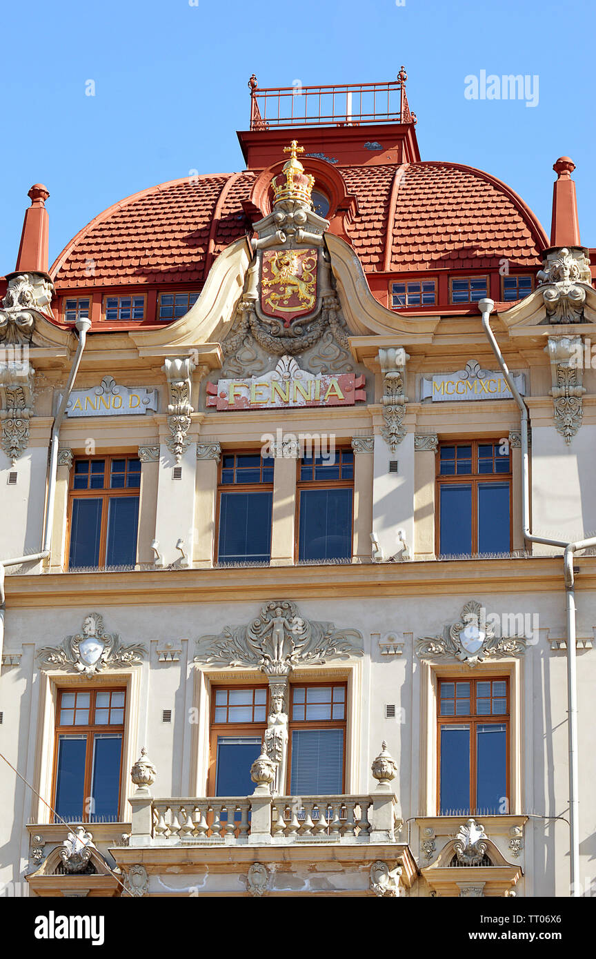 HELSINKI, Finlandia - 6 April 2019: Una volta che il glamour e sfavillante Grand Hotel Fennia, l'edificio è ora la sede del Grand Casino Helsinki, Foto Stock