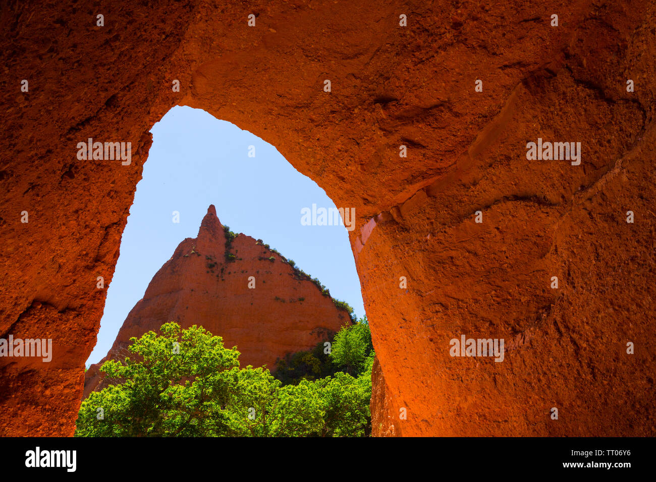 La Cuevona, Las Medulas, El Bierzo, Leon, Castilla y Leon, Spagna, Europa Foto Stock