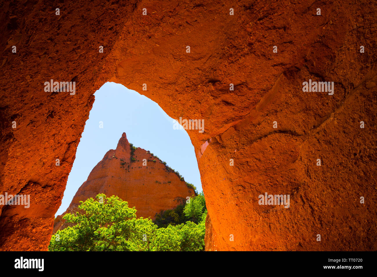 La Cuevona, Las Medulas, El Bierzo, Leon, Castilla y Leon, Spagna, Europa Foto Stock