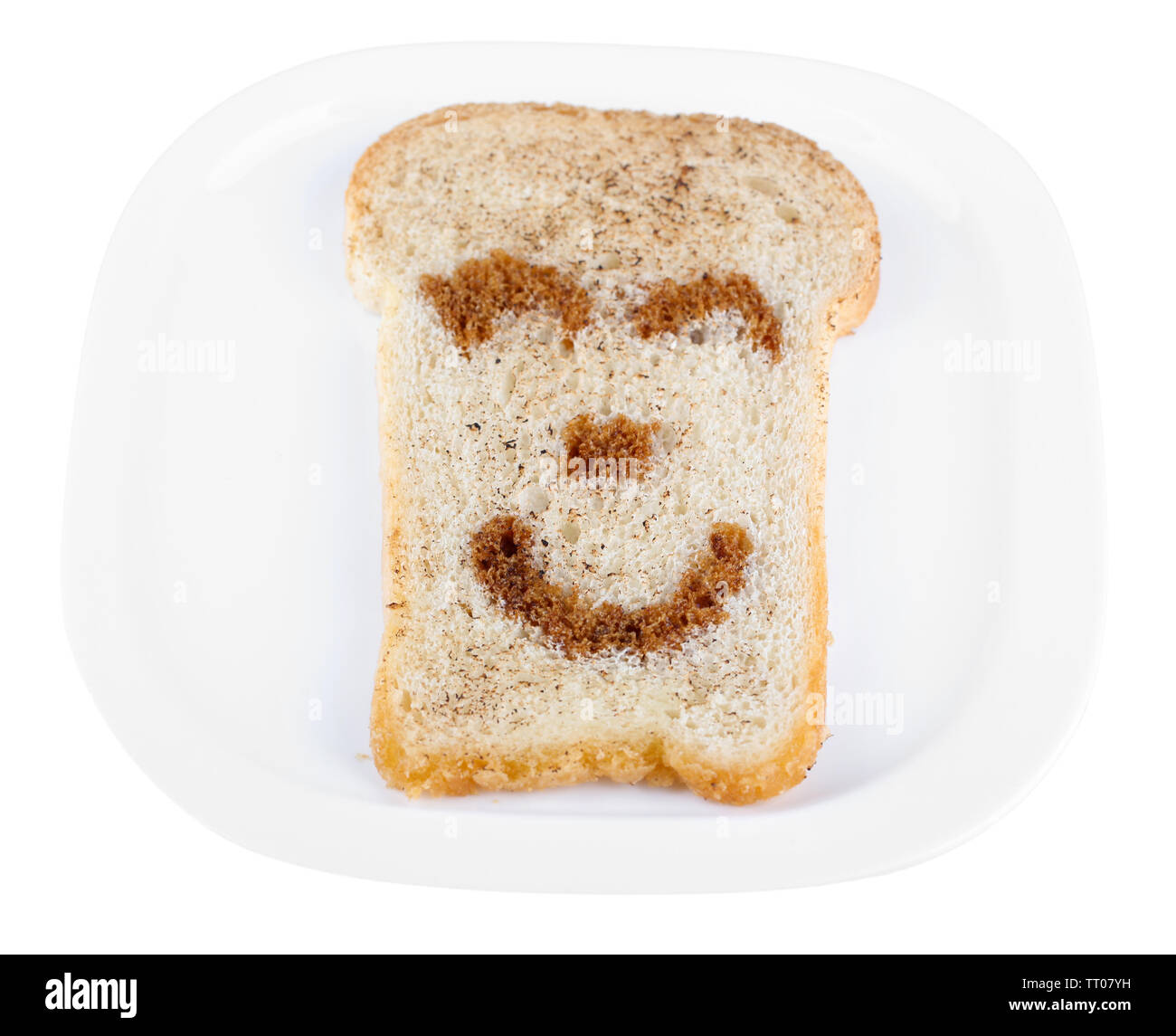 Funny toast, isolato su bianco Foto Stock