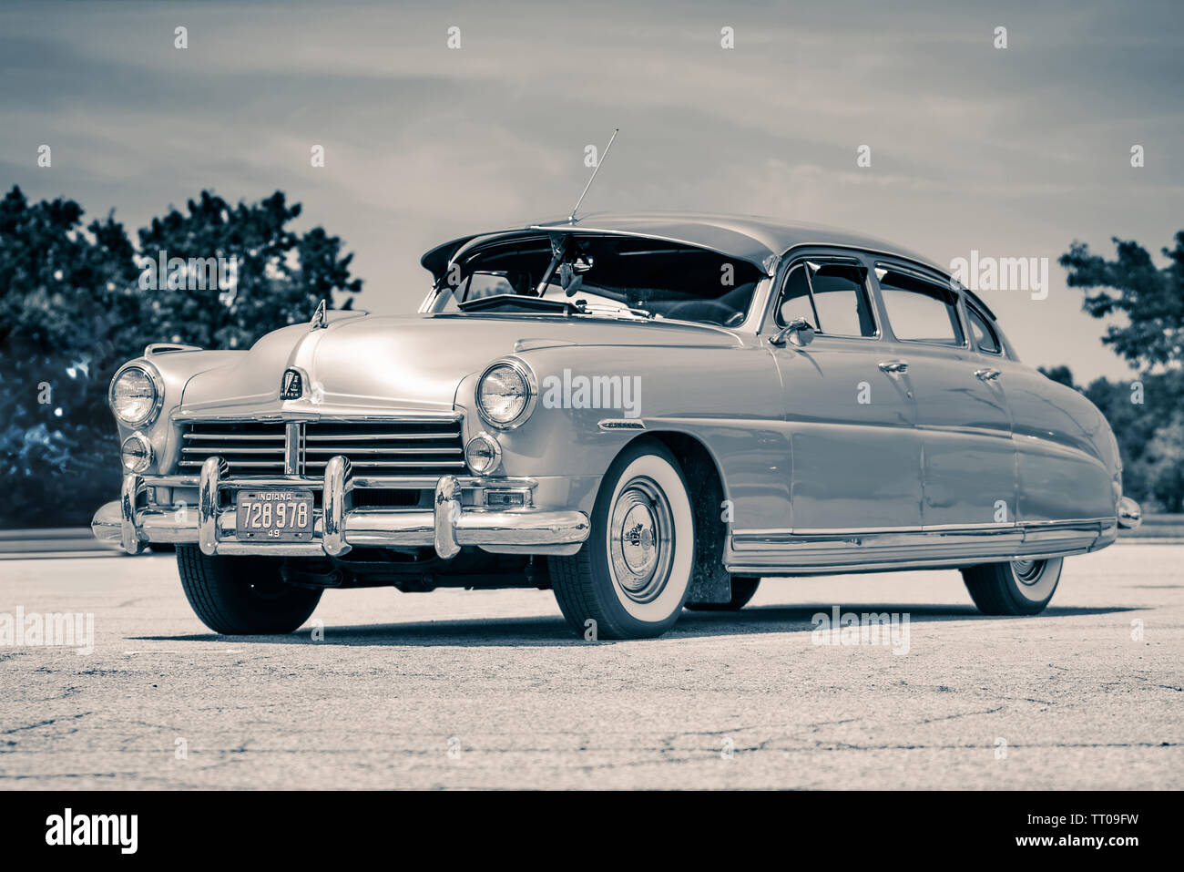 Hudson Hornet vintage berlina americana car show in Fort Wayne Indiana Foto Stock