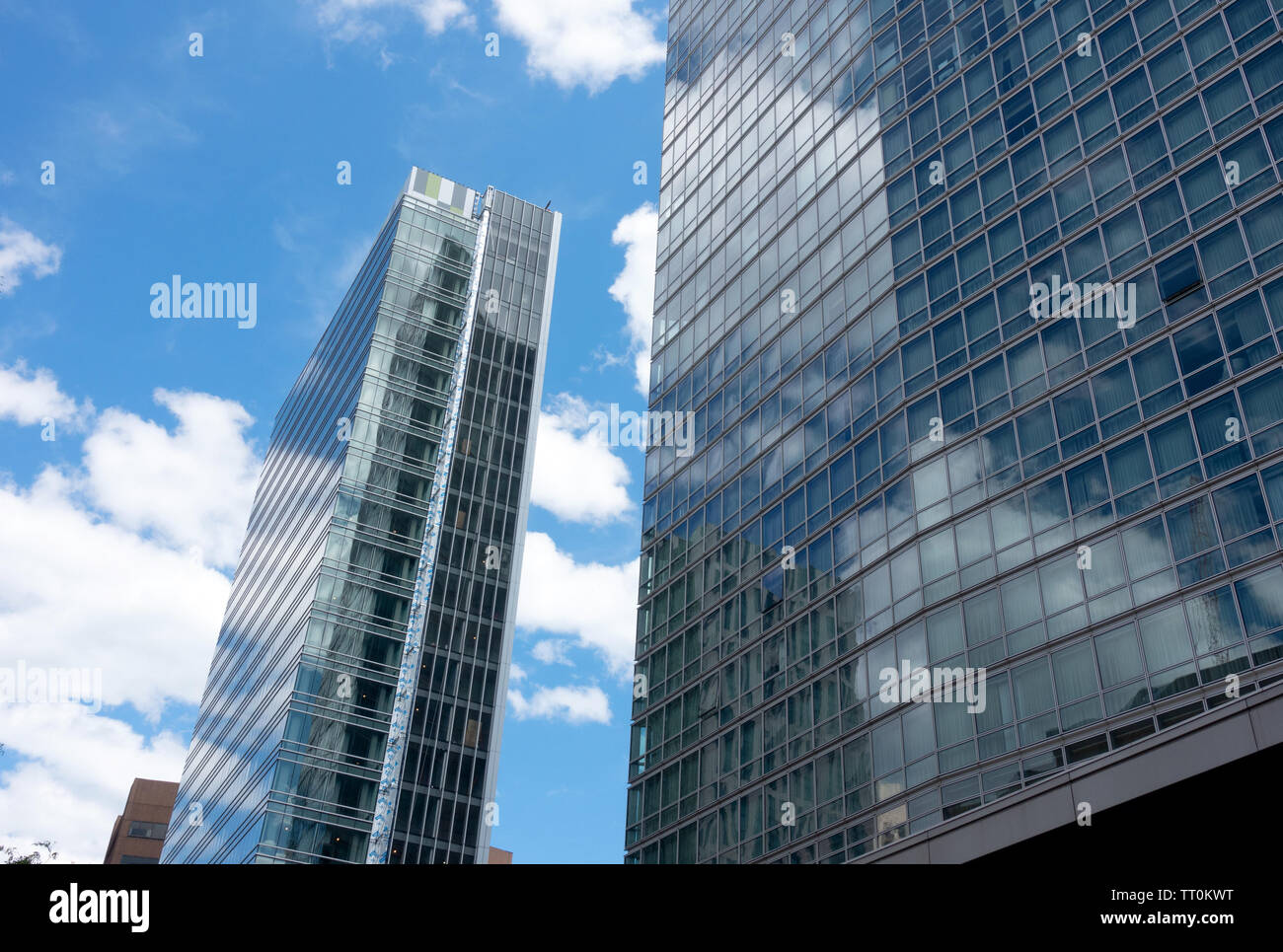 Bicchiere alto grattacielo edificio in costruzione nel centro cittadino di Boston, Massachusetts, STATI UNITI D'AMERICA Foto Stock