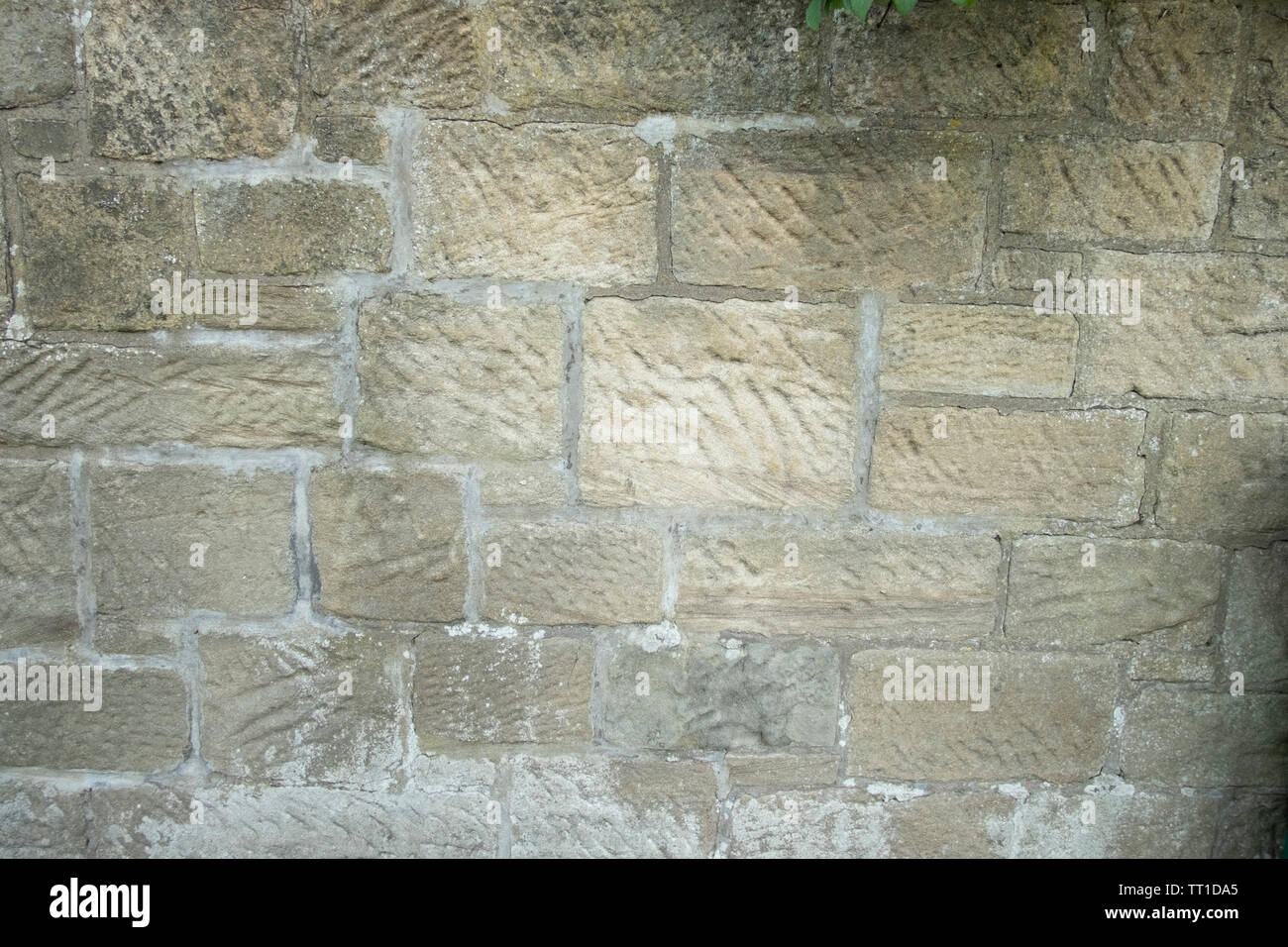 Close up di colore blu-grigio muro di pietra, Edimburgo, Scozia, Regno Unito Foto Stock