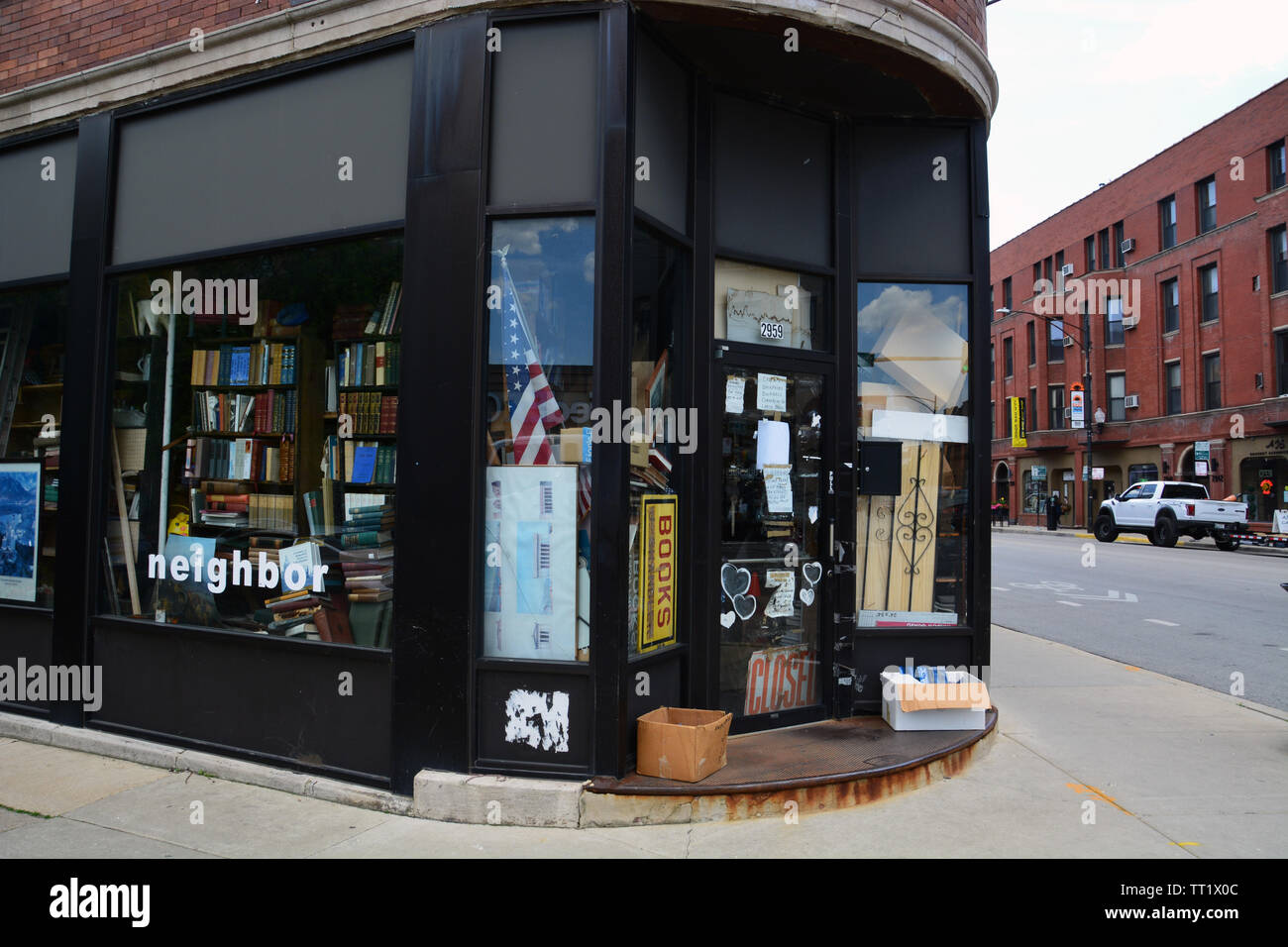 Un piccolo libro indipendente store in Chicago's Lakeview neighborhood Foto Stock