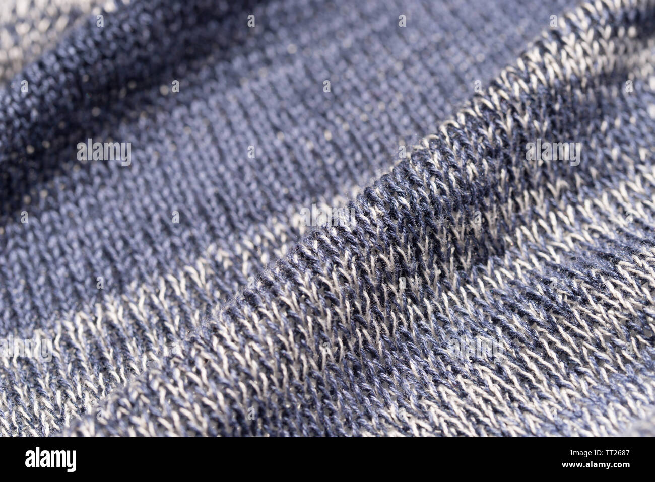 Blu knittwear ripiegato texture di sfondo Foto Stock