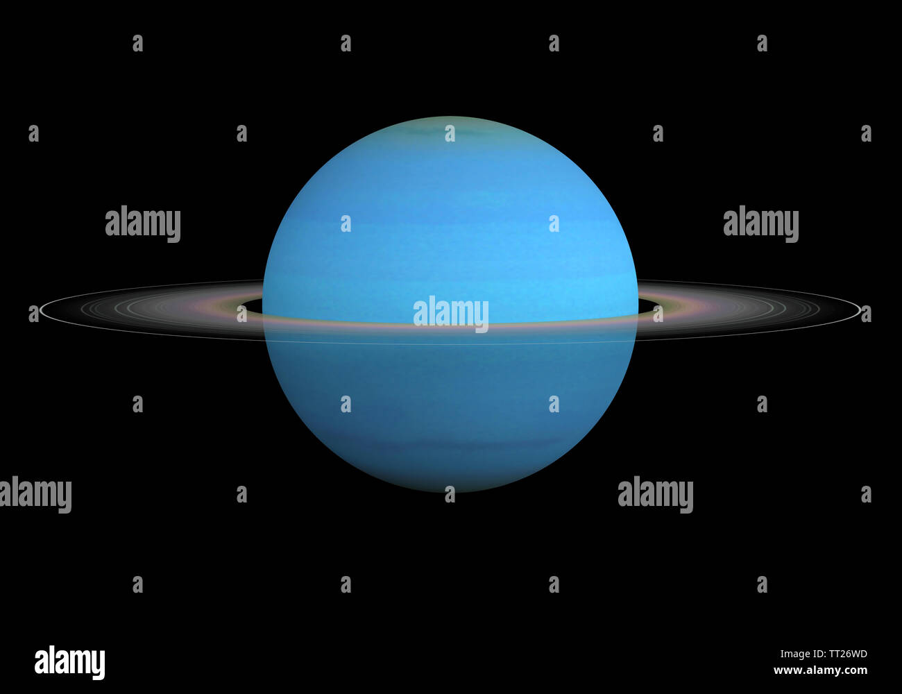 Il pianeta Urano isolato Foto Stock