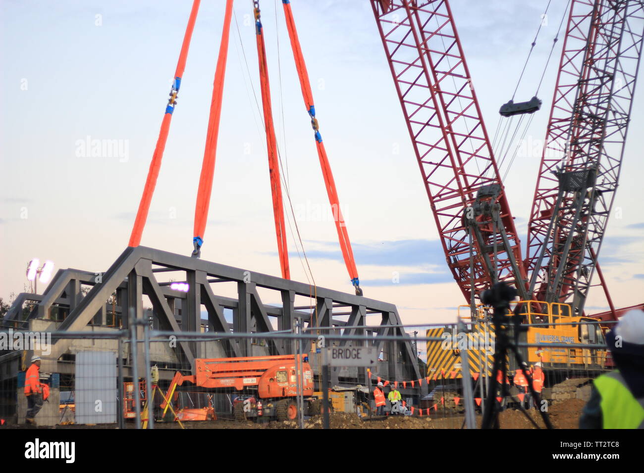 Costruzione di un nuovo ponte a Grafton, NSW Foto Stock