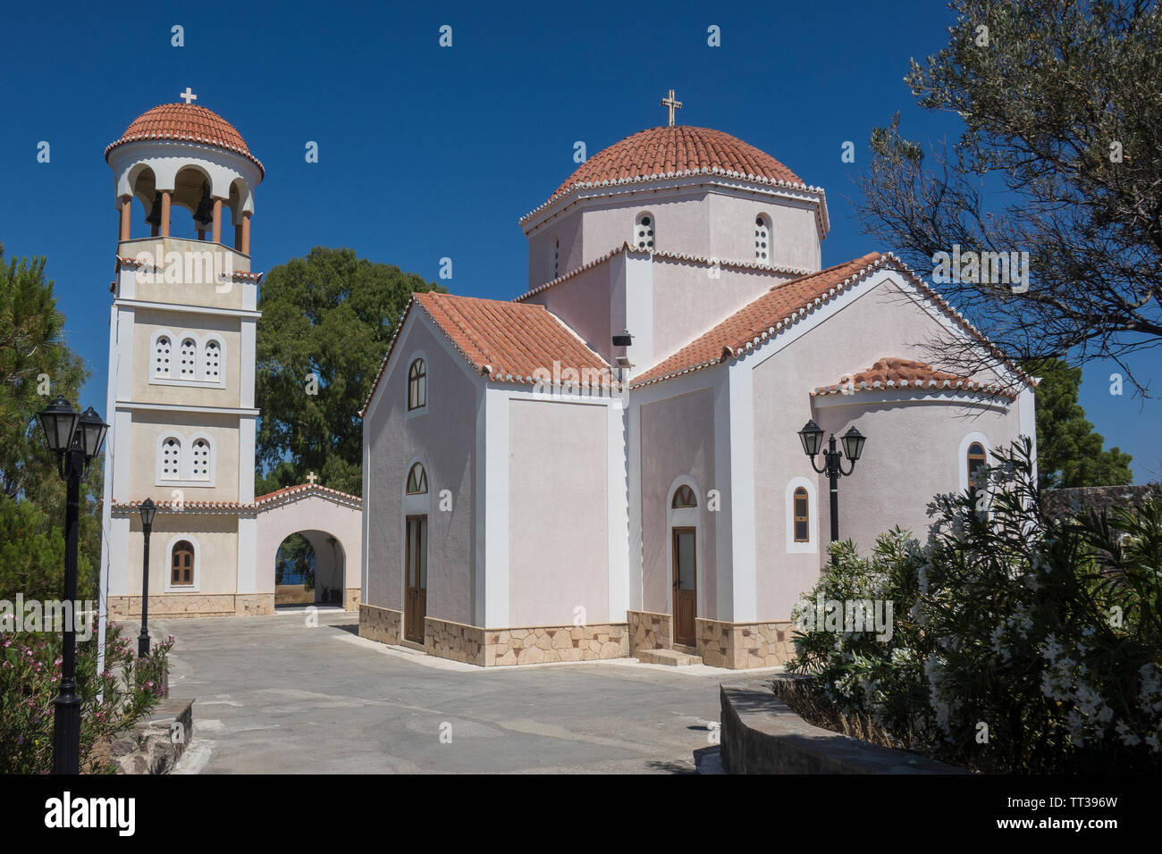 Grecia Isole Saroniche, Egina, Perdika, chiesa Foto Stock