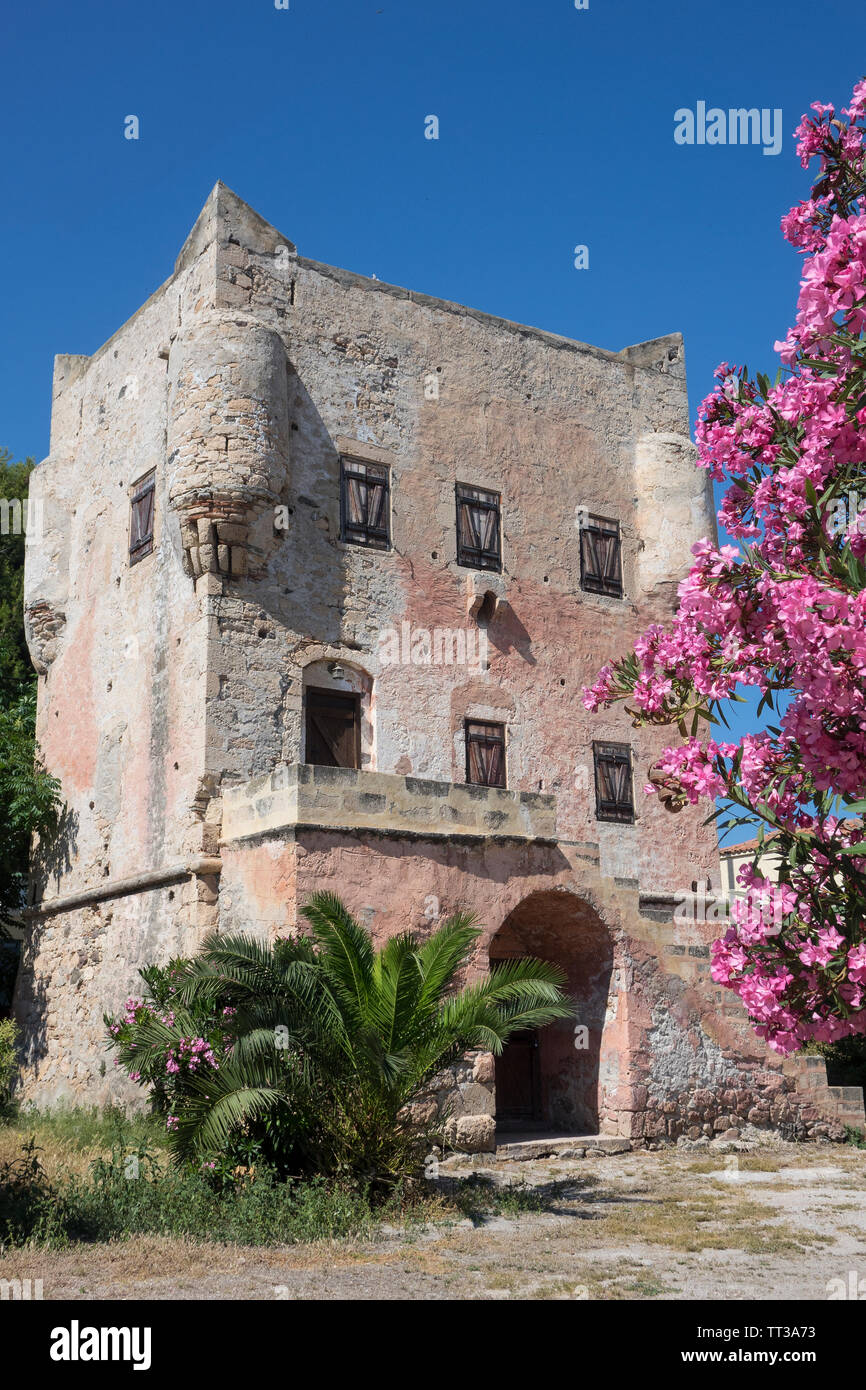 Grecia Isole Saroniche, Aegina town, torre Markellos Foto Stock