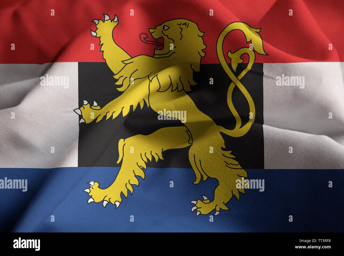 Increspato bandiera del Benelux soffiando nel vento Foto Stock
