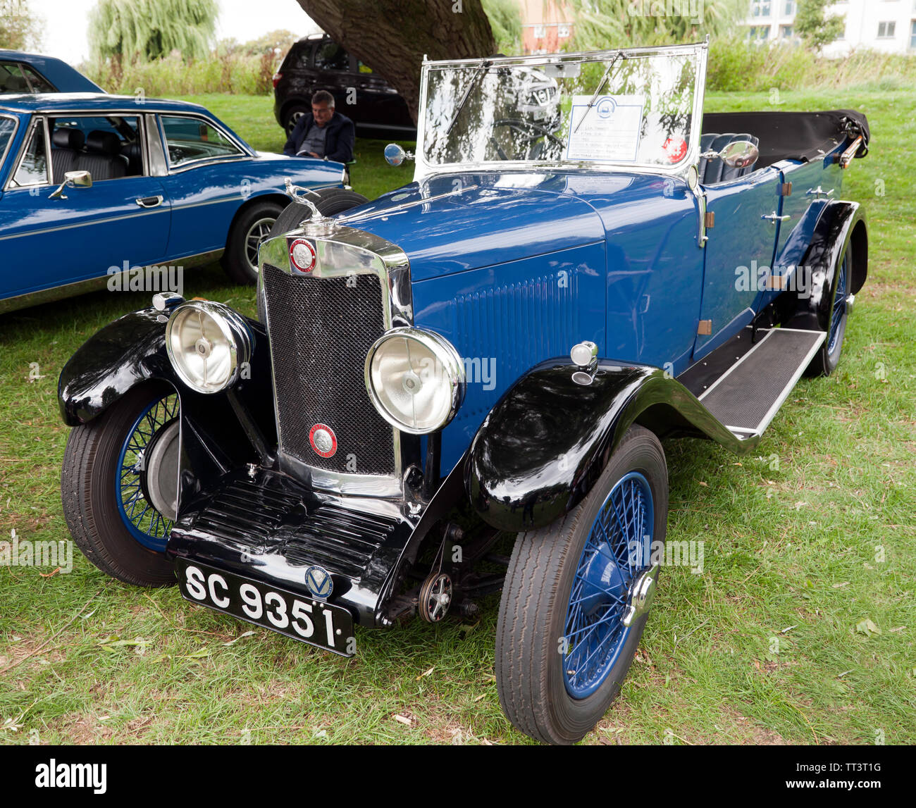 Un 1930, P-tipo 12 - 40, Lea-Francis sul display in banchina Green Classic Car soddisfare al 2018 Festival a sandwich Foto Stock