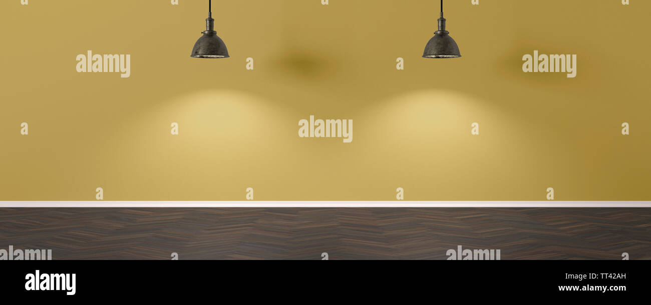 Galleria emty room con macchie - Illustrazione Foto Stock