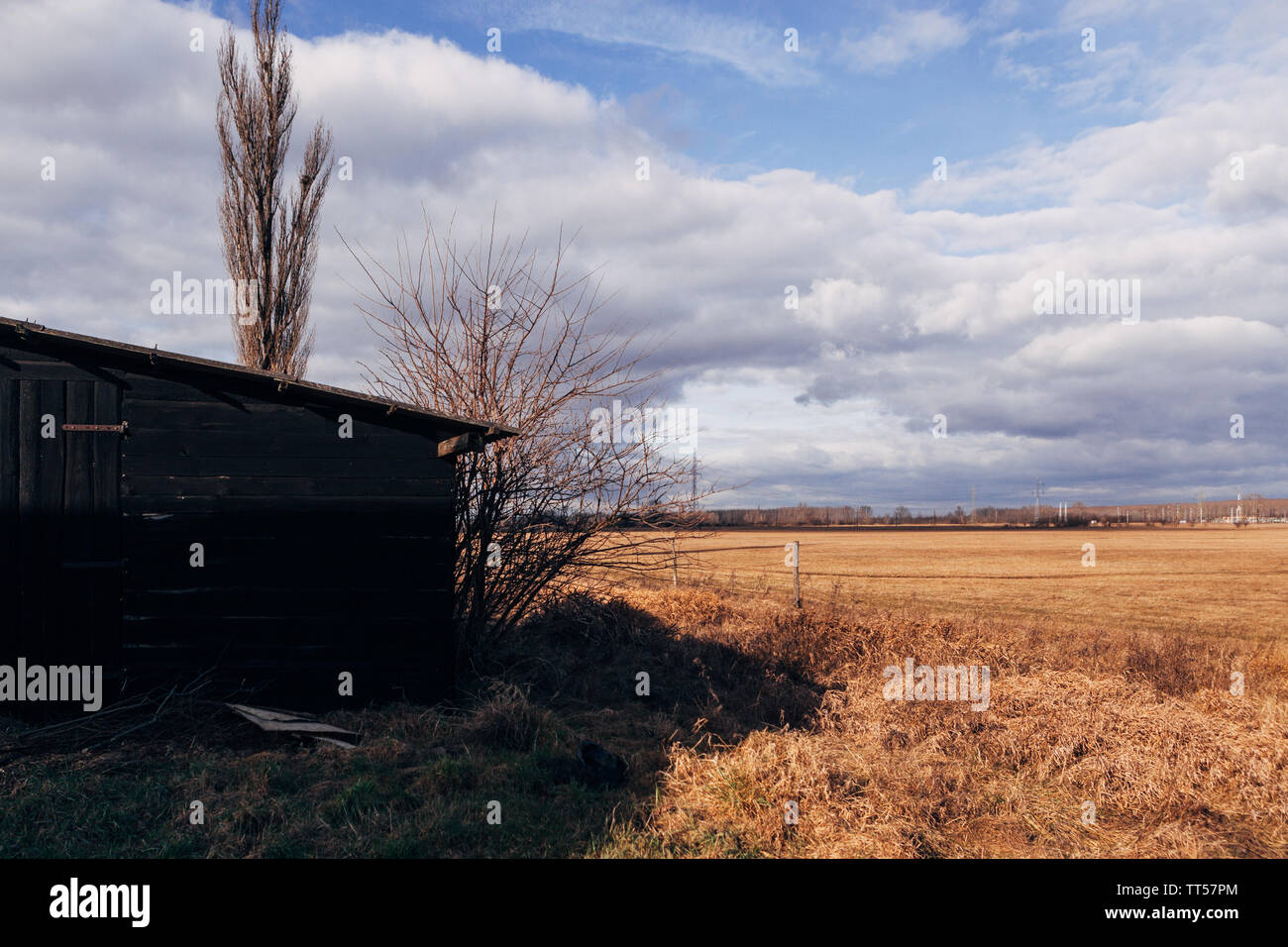 Baracca in campagna, Ungheria Foto Stock